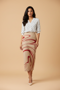 Red Design Color Ankle-Length Pencil Skirt with Side Slit