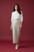 Sunlite Water Color Ankle-Length Pencil Skirt with Side Slit