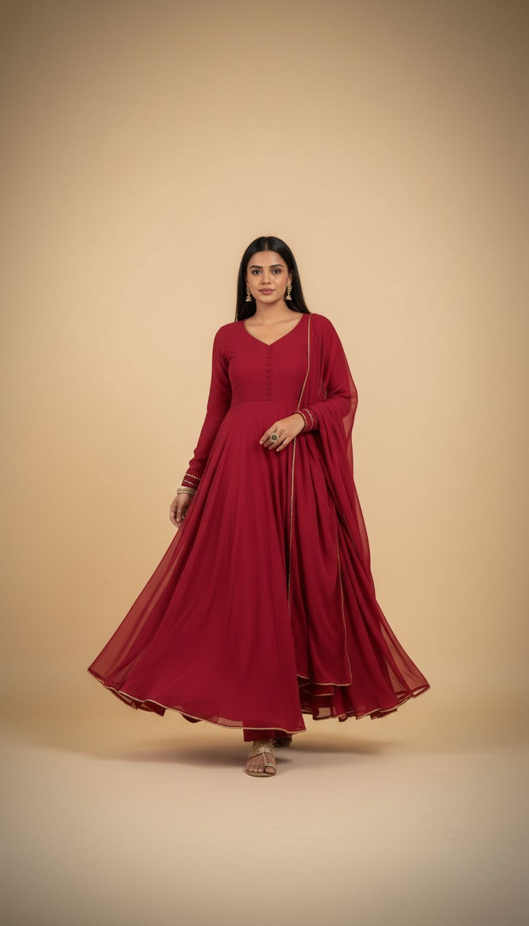 Snuggle Spot Organza Kurti With Dupatta