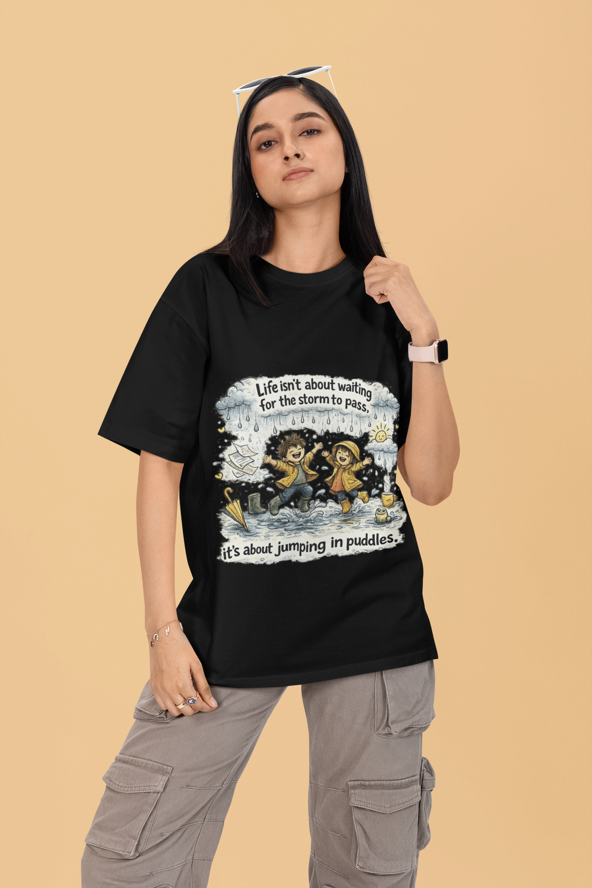 Snuggle Spot Life isn't about waiting Mixed Shade Unisex Oversized T-Shirt