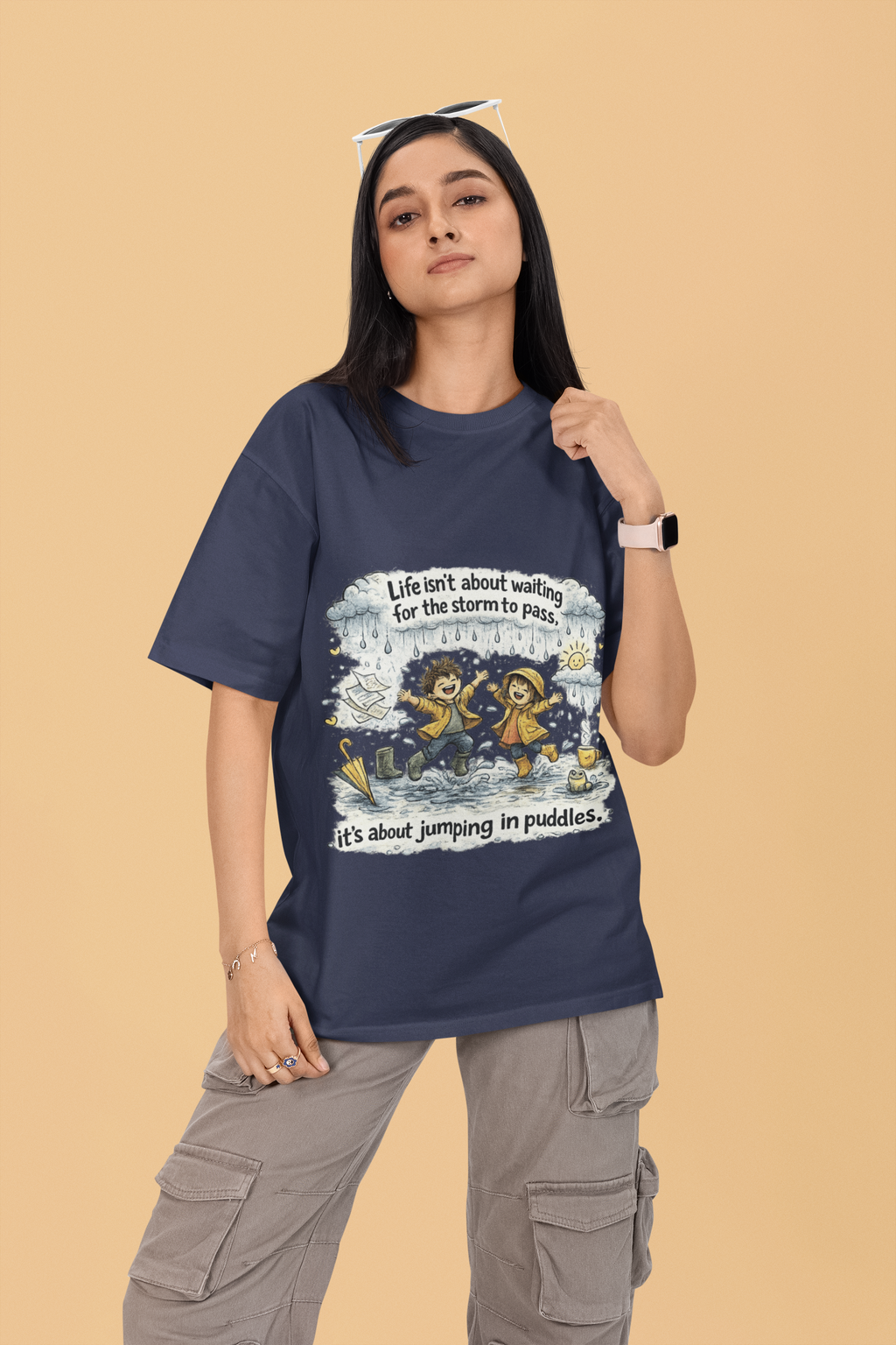 Snuggle Spot Life isn't about waiting Mixed Shade Unisex Oversized T-Shirt