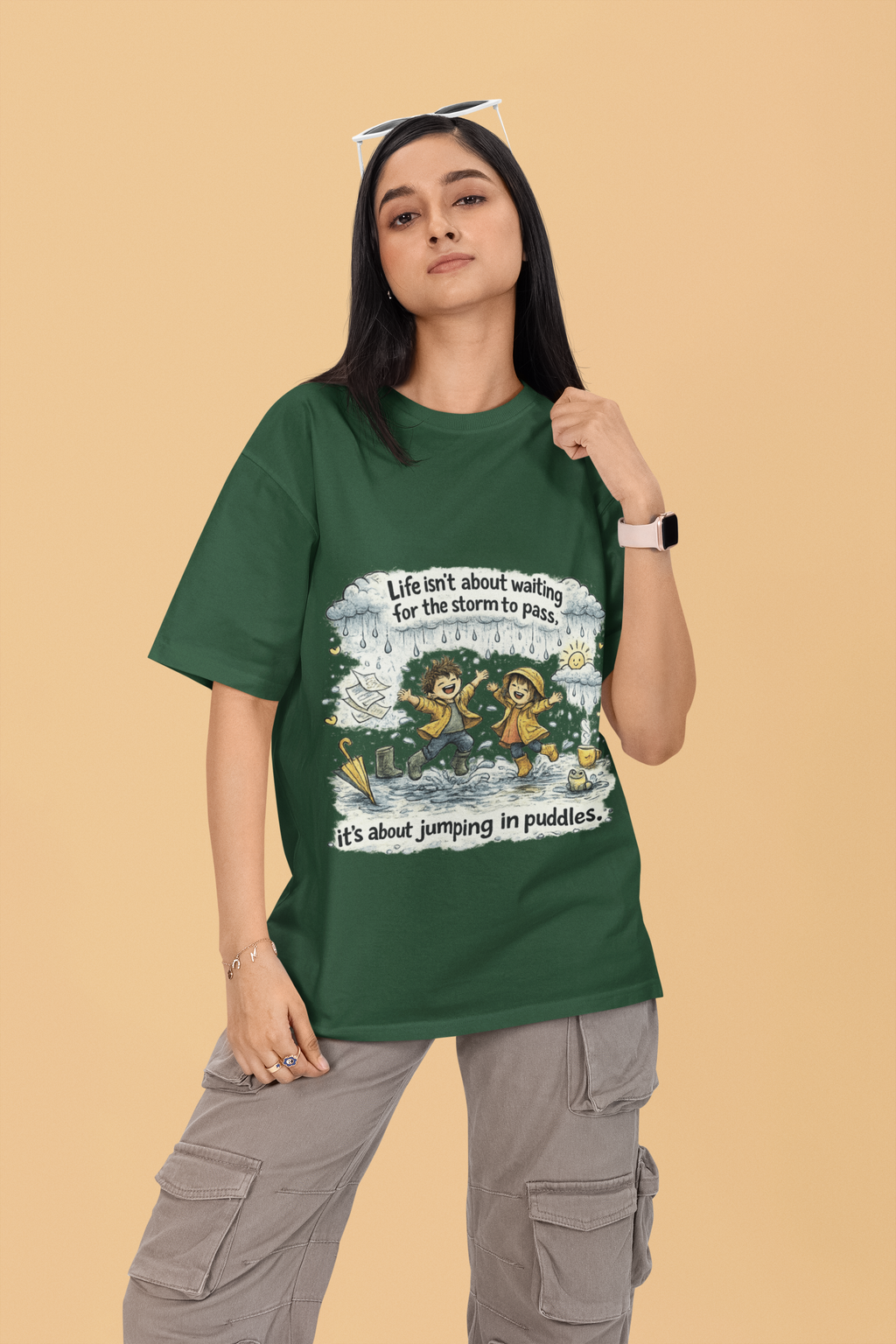 Snuggle Spot Life isn't about waiting Mixed Shade Unisex Oversized T-Shirt
