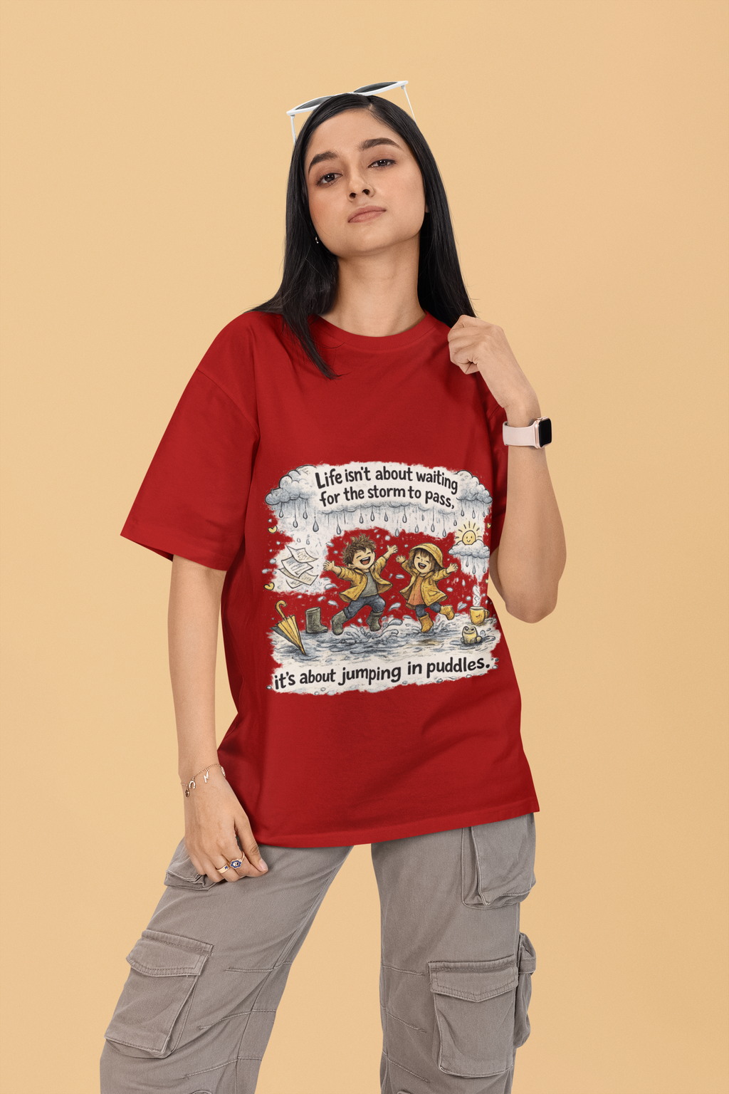 Snuggle Spot Life isn't about waiting Mixed Shade Unisex Oversized T-Shirt