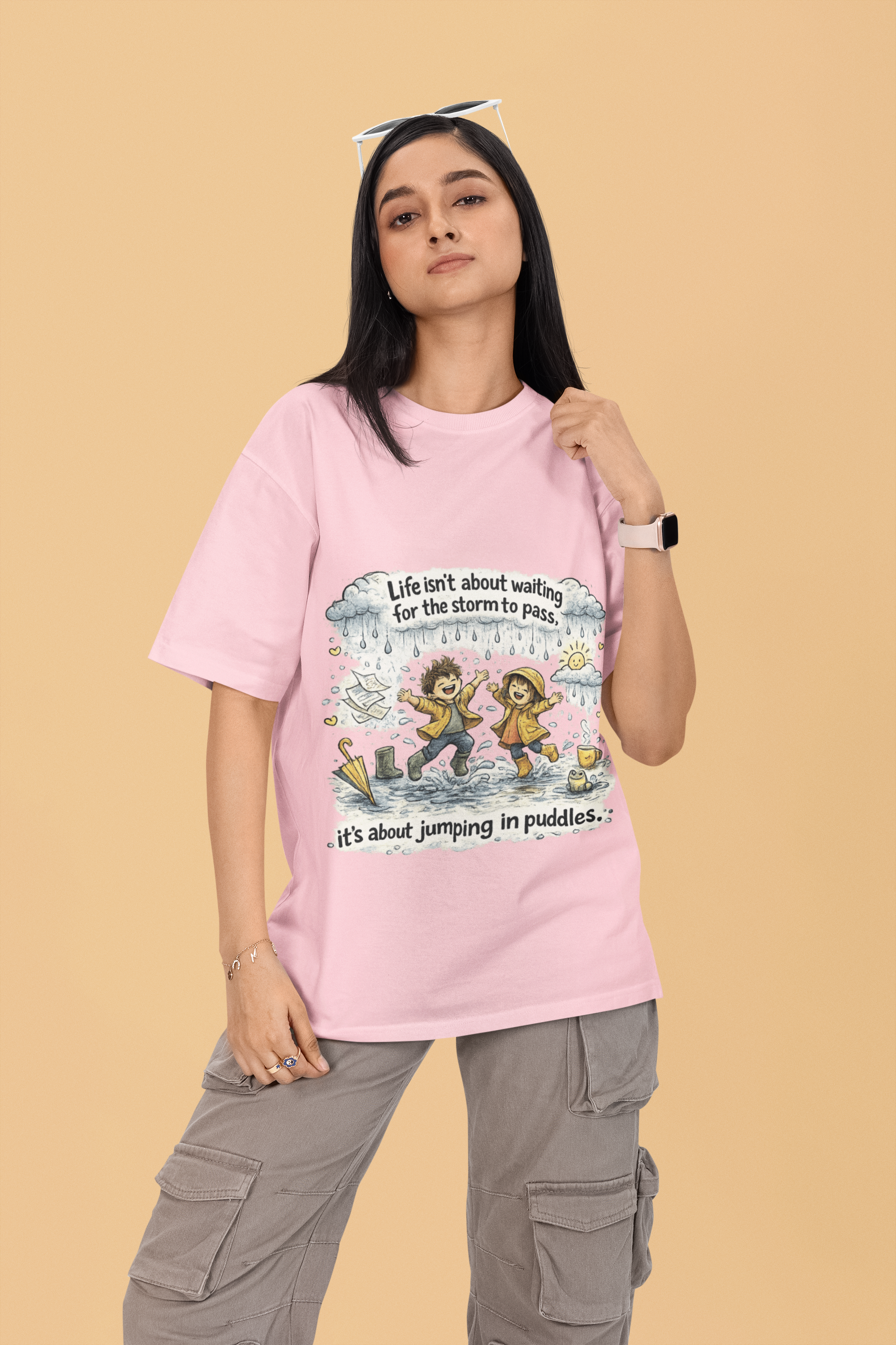 Snuggle Spot Life isn't about waiting Mixed Shade Unisex Oversized T-Shirt