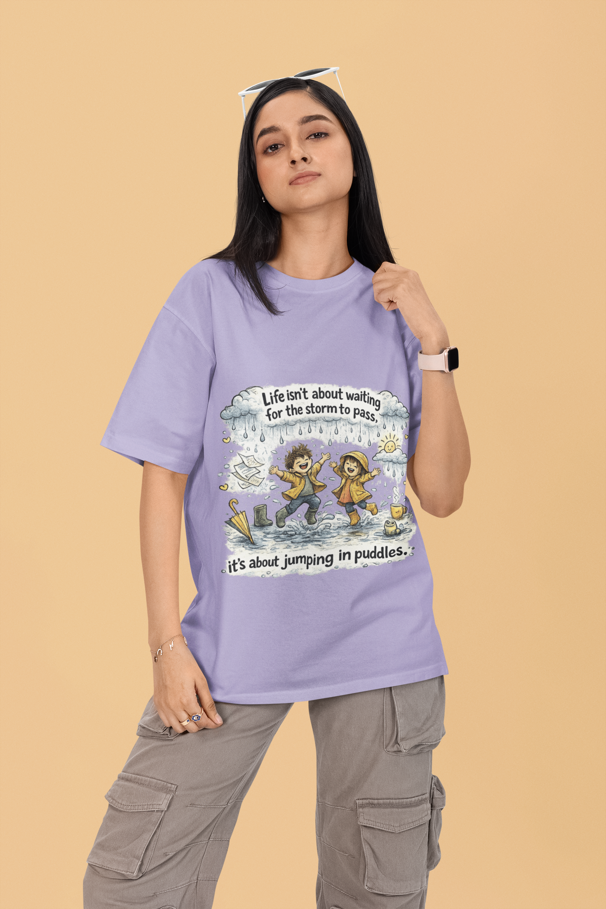Snuggle Spot Life isn't about waiting Mixed Shade Unisex Oversized T-Shirt