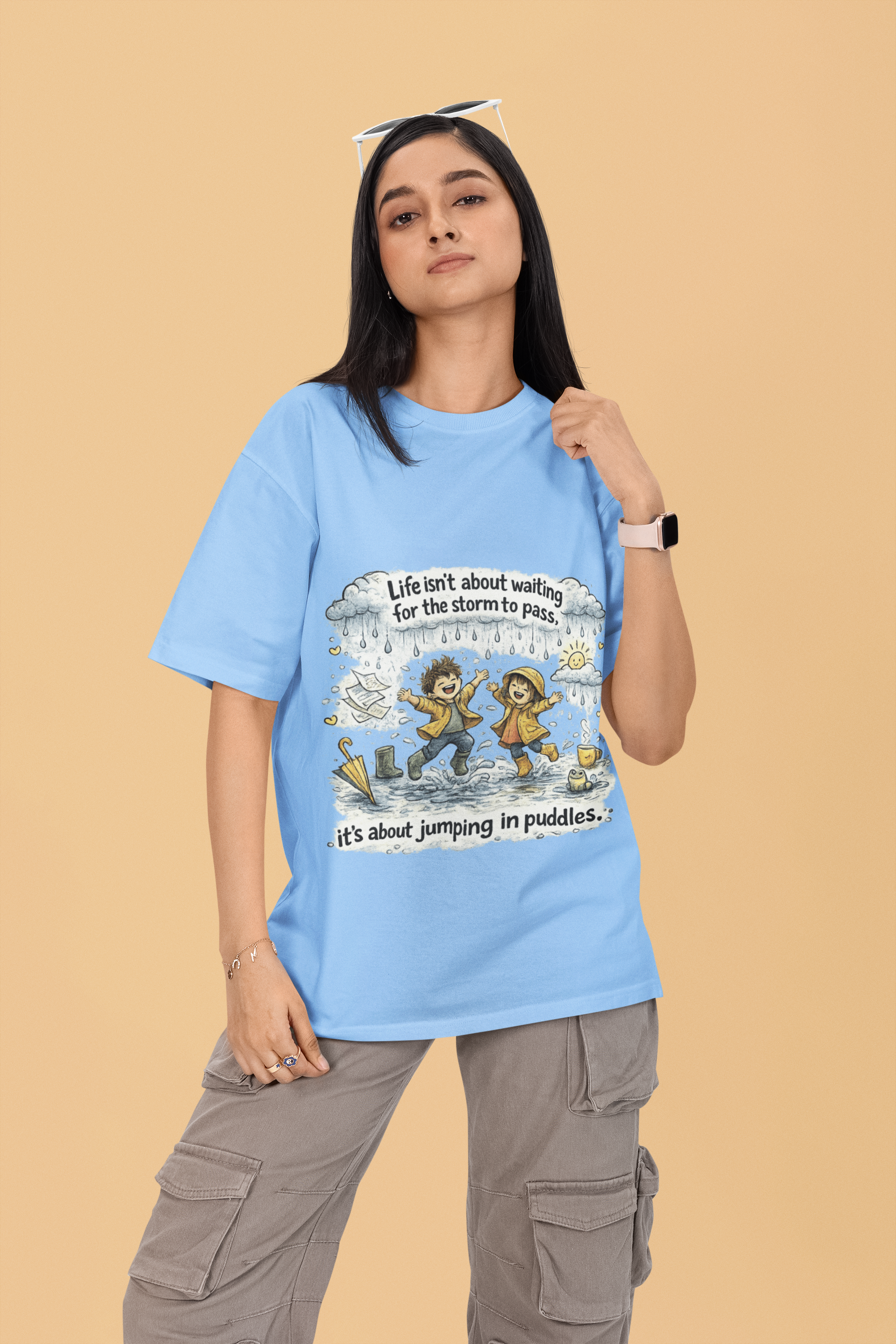 Snuggle Spot Life isn't about waiting Mixed Shade Unisex Oversized T-Shirt