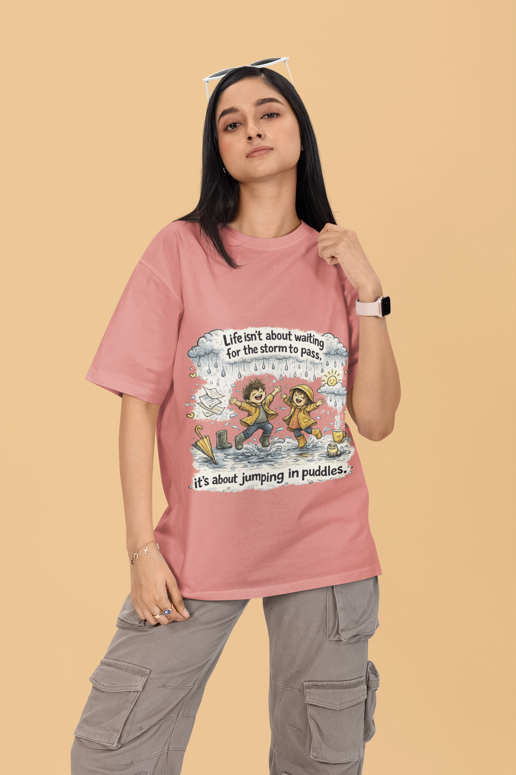 Snuggle Spot Life isn't about waiting Mixed Shade Unisex Oversized T-Shirt