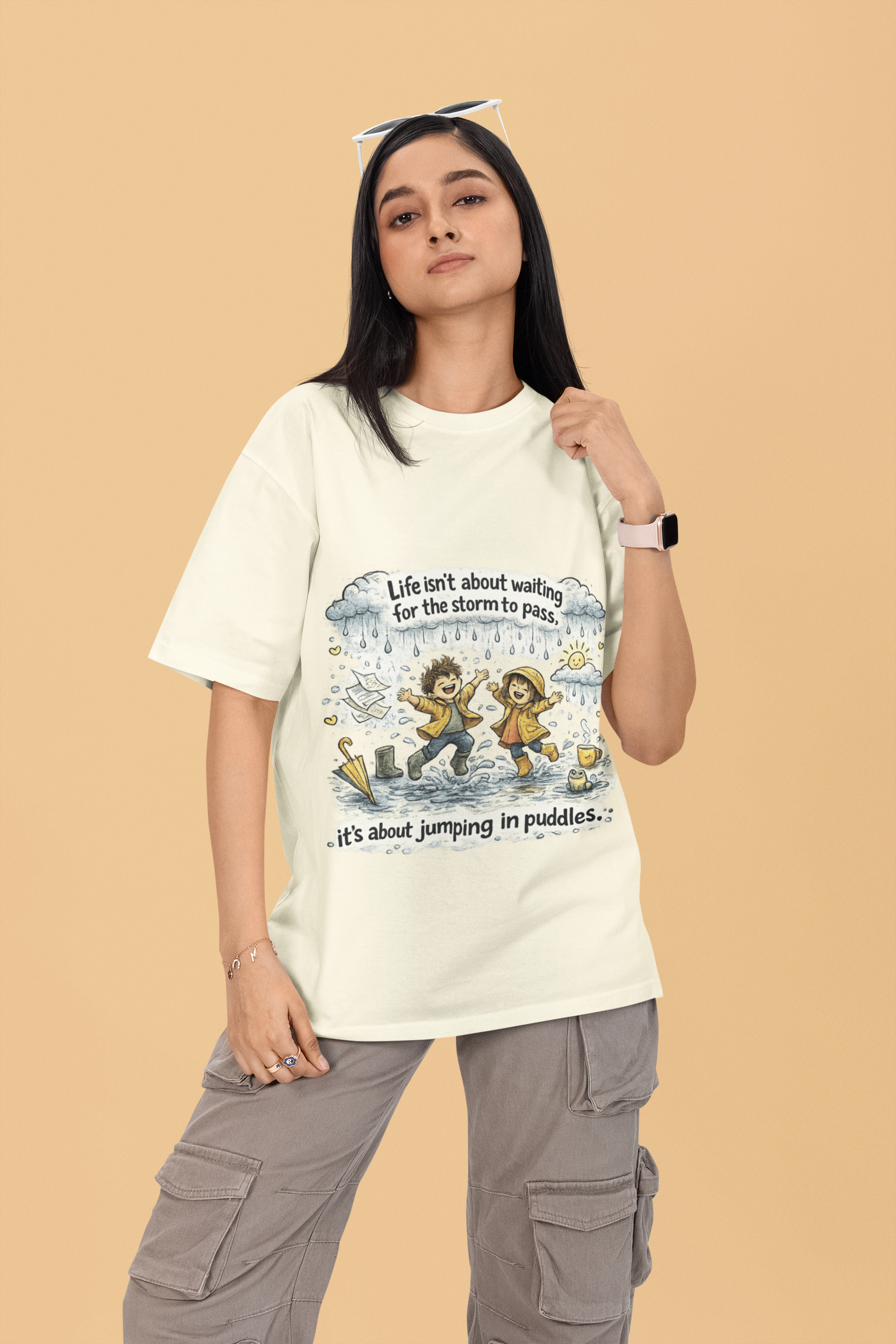 Snuggle Spot Life isn't about waiting Mixed Shade Unisex Oversized T-Shirt
