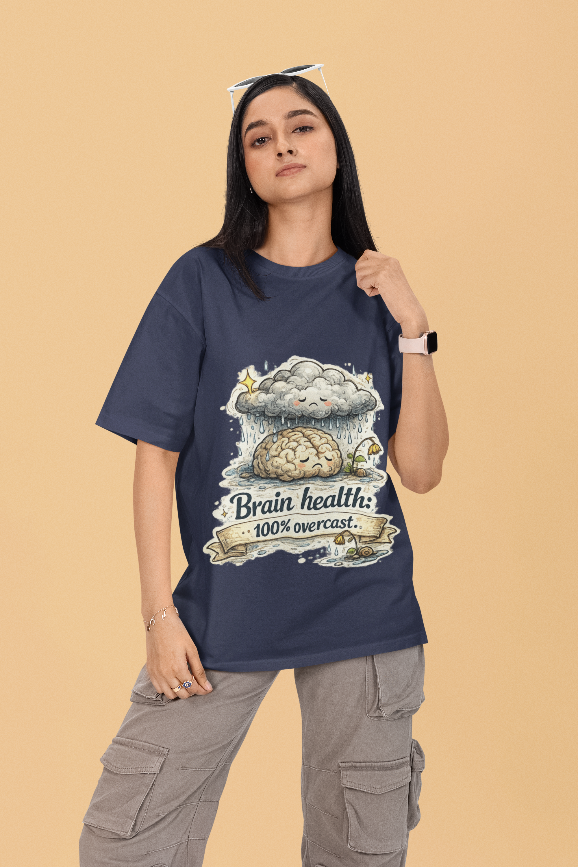 Snuggle Spot Brain Health Mixed Shade Unisex Terry Oversized T-Shirt