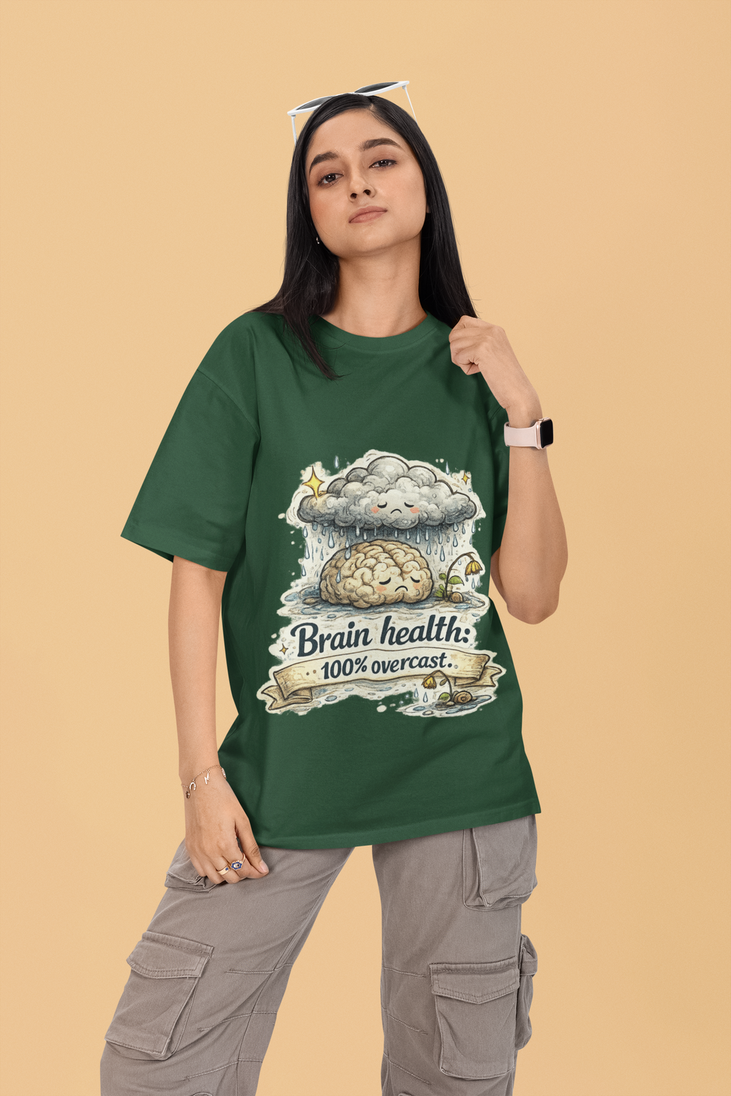 Snuggle Spot Brain Health Mixed Shade Unisex Terry Oversized T-Shirt
