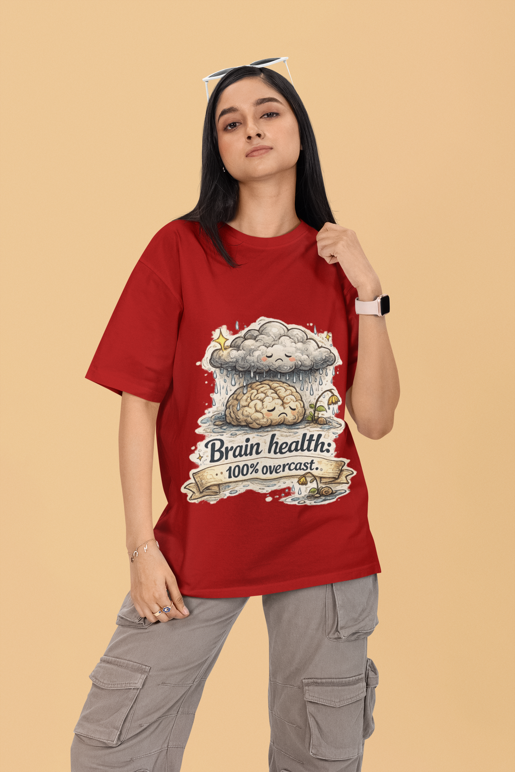 Snuggle Spot Brain Health Mixed Shade Unisex Terry Oversized T-Shirt