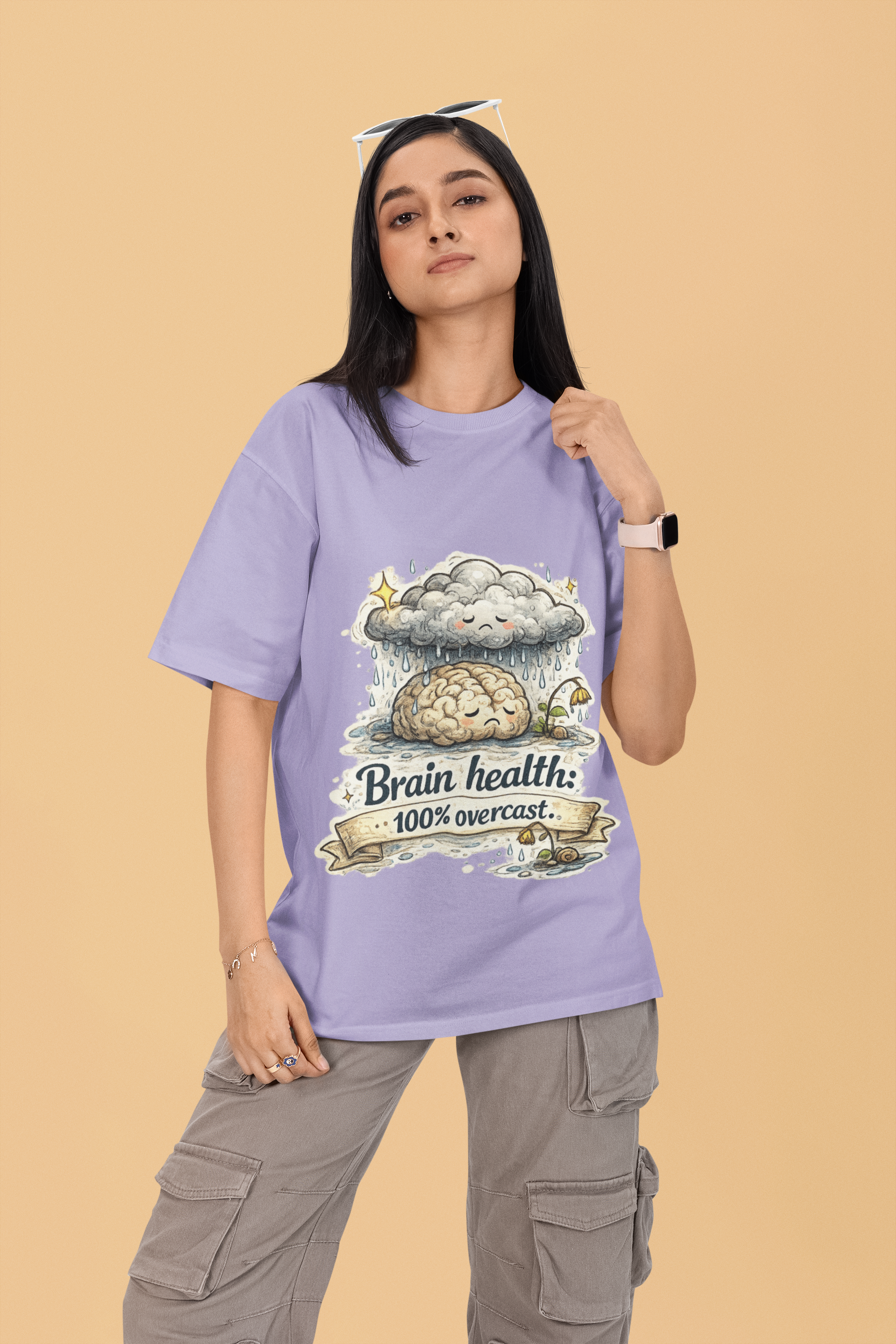 Snuggle Spot Brain Health Mixed Shade Unisex Terry Oversized T-Shirt