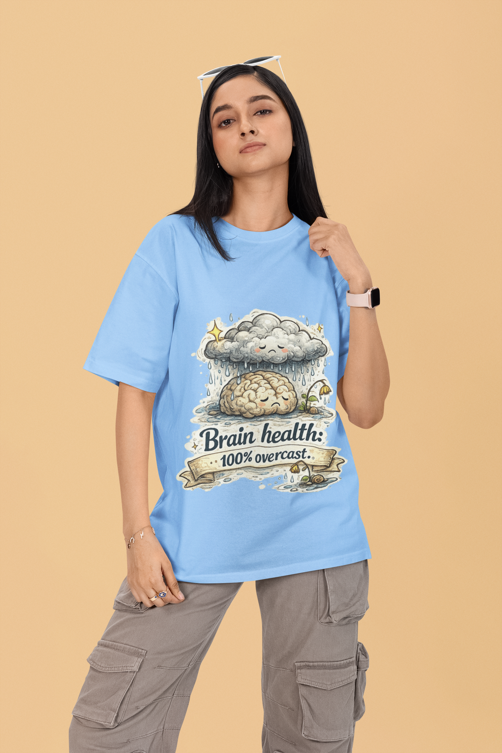 Snuggle Spot Brain Health Mixed Shade Unisex Terry Oversized T-Shirt