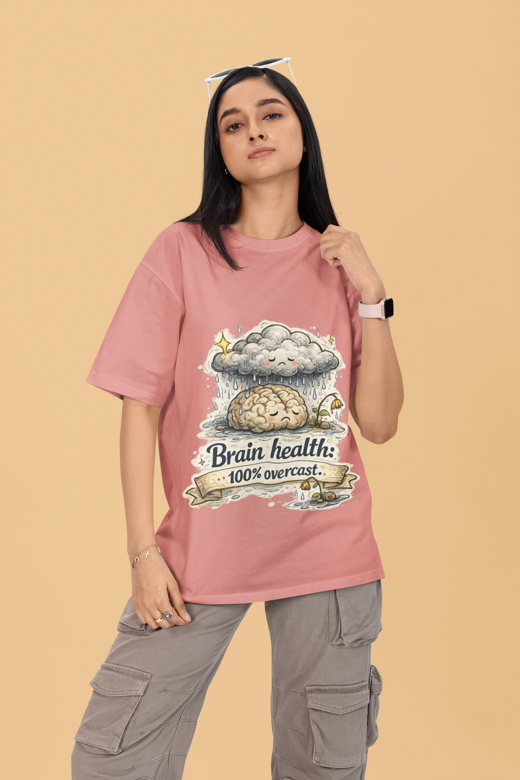 Snuggle Spot Brain Health Mixed Shade Unisex Terry Oversized T-Shirt