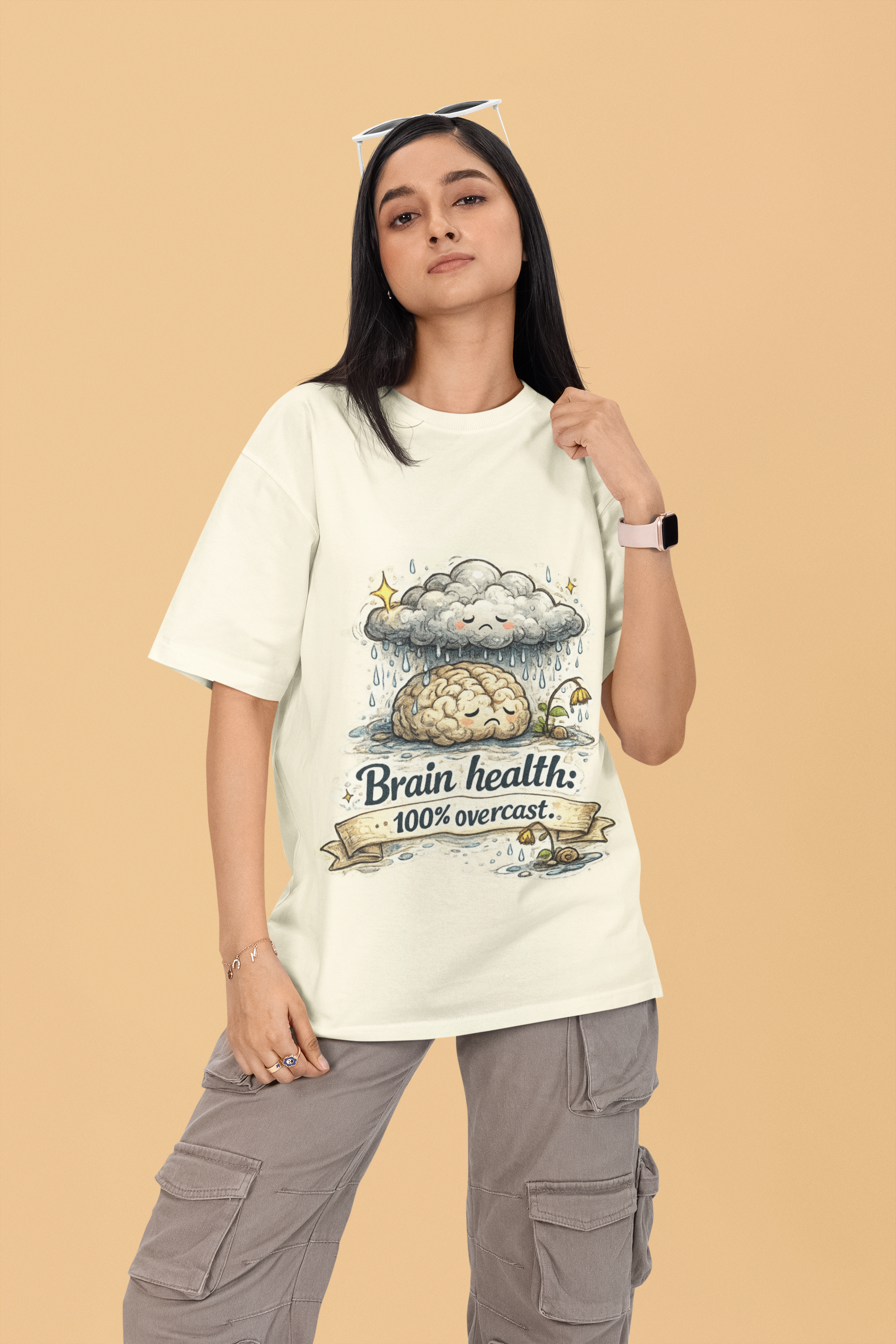 Snuggle Spot Brain Health Mixed Shade Unisex Terry Oversized T-Shirt