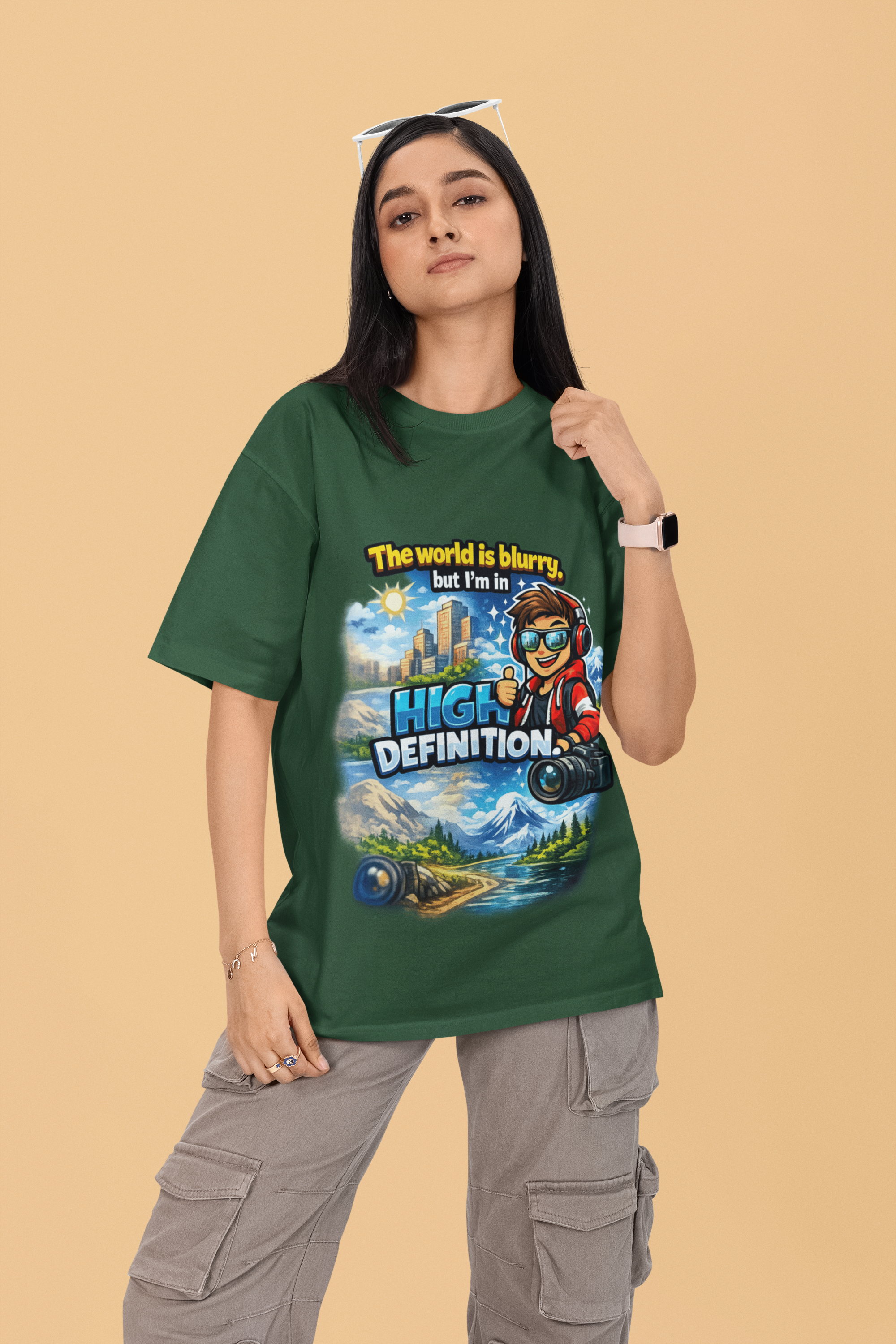 Snuggle Spot The World is blurry Mixed Shade Unisex Oversized T-Shirt