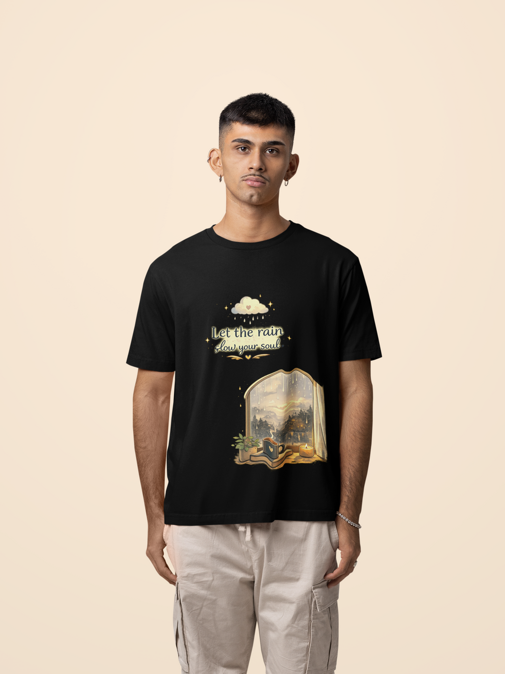 Snuggle Spot Let the rain Slow Your Soul Darker Shade Unisex Oversized T-Shirt
