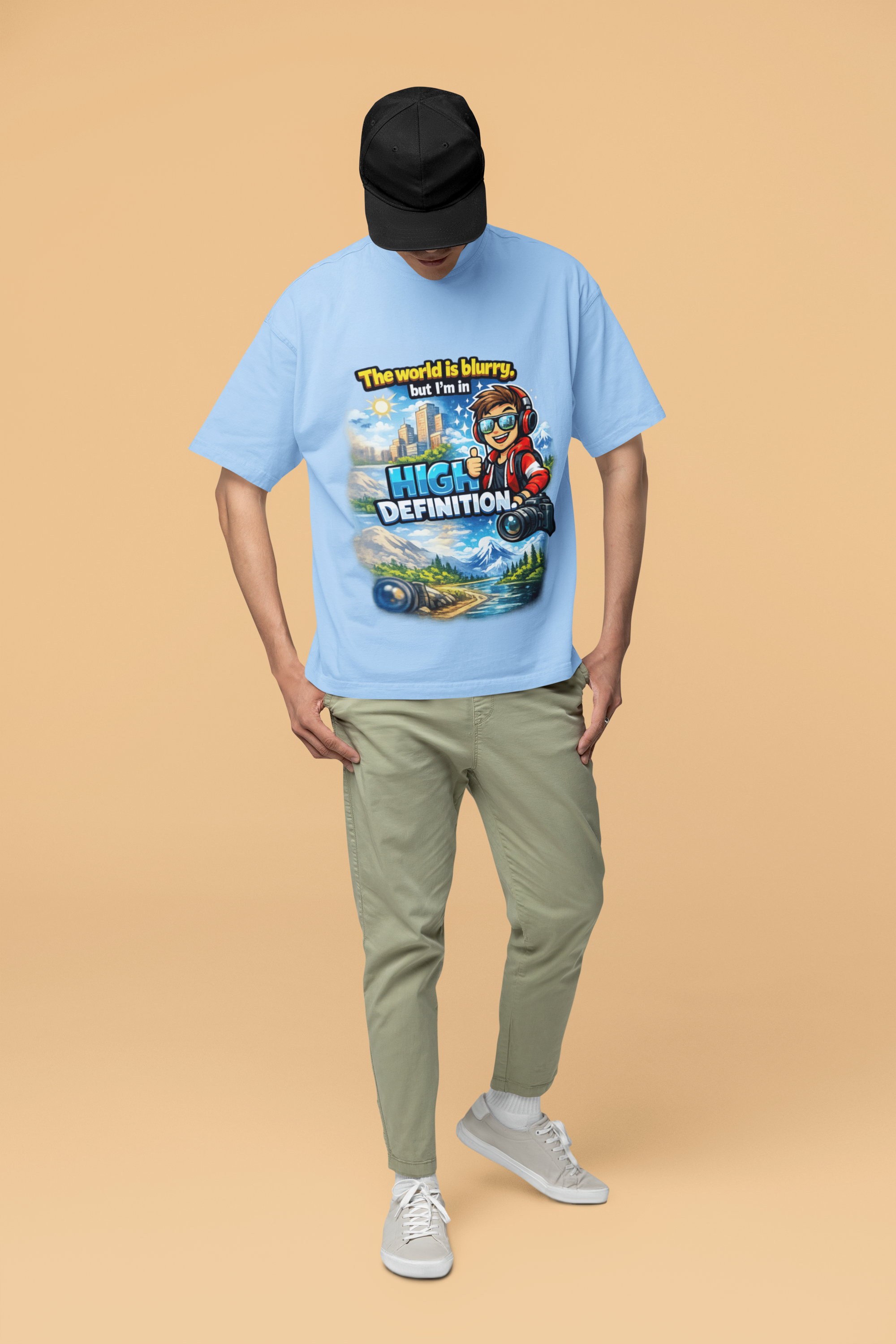 Snuggle Spot The World is blurry Mixed Shade Unisex Oversized T-Shirt