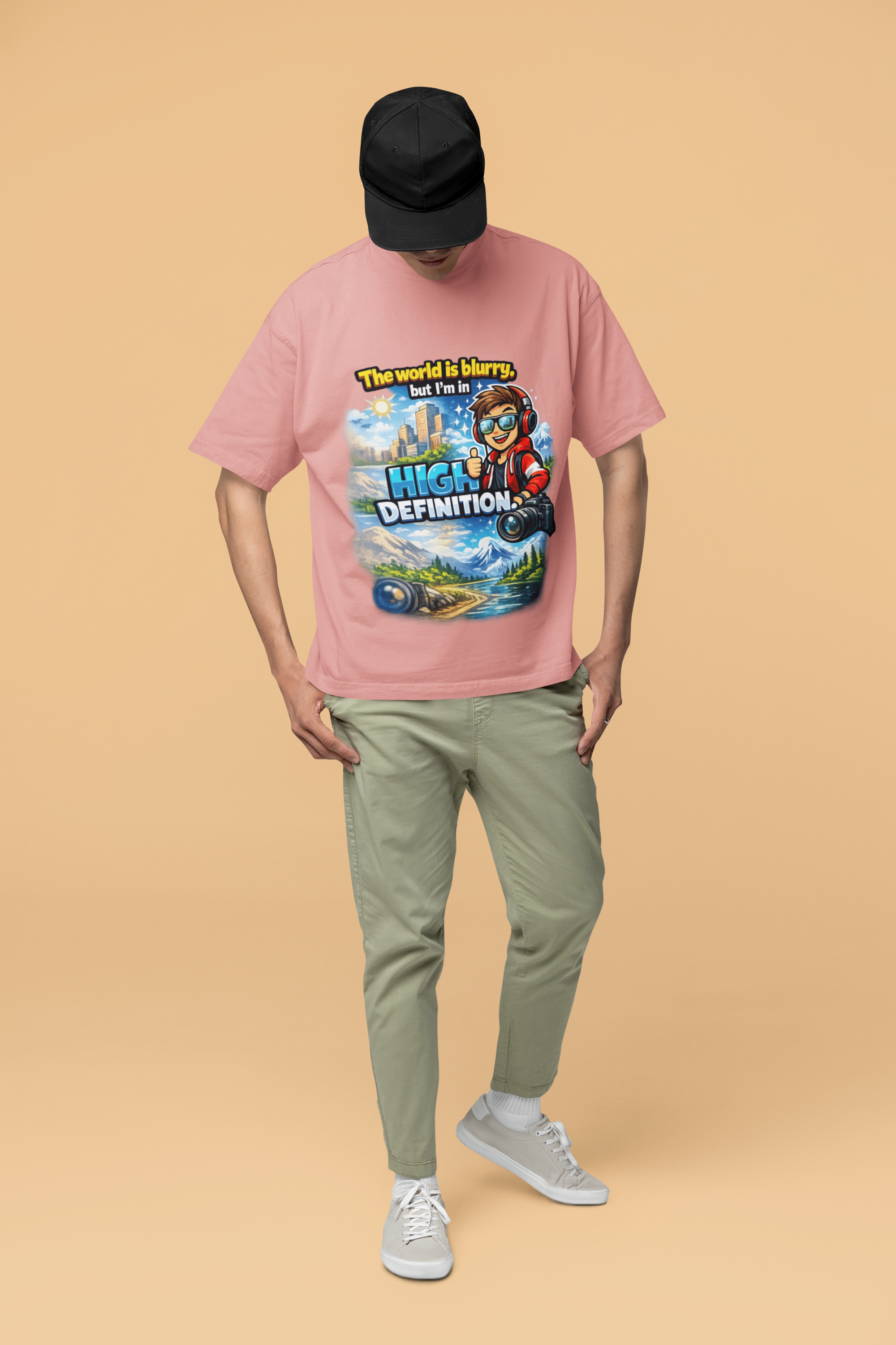 Snuggle Spot The World is blurry Mixed Shade Unisex Oversized T-Shirt