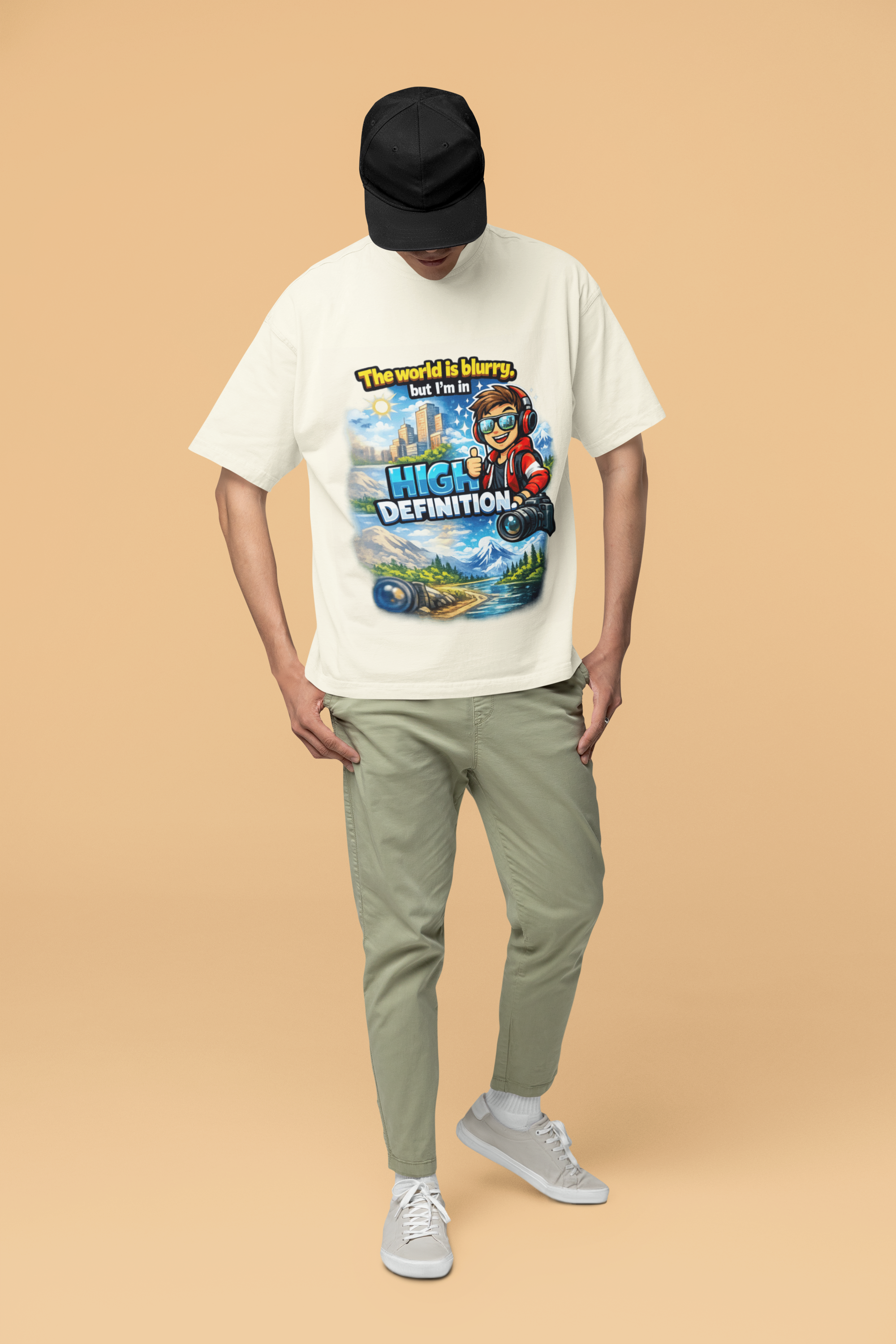 Snuggle Spot The World is blurry Mixed Shade Unisex Oversized T-Shirt