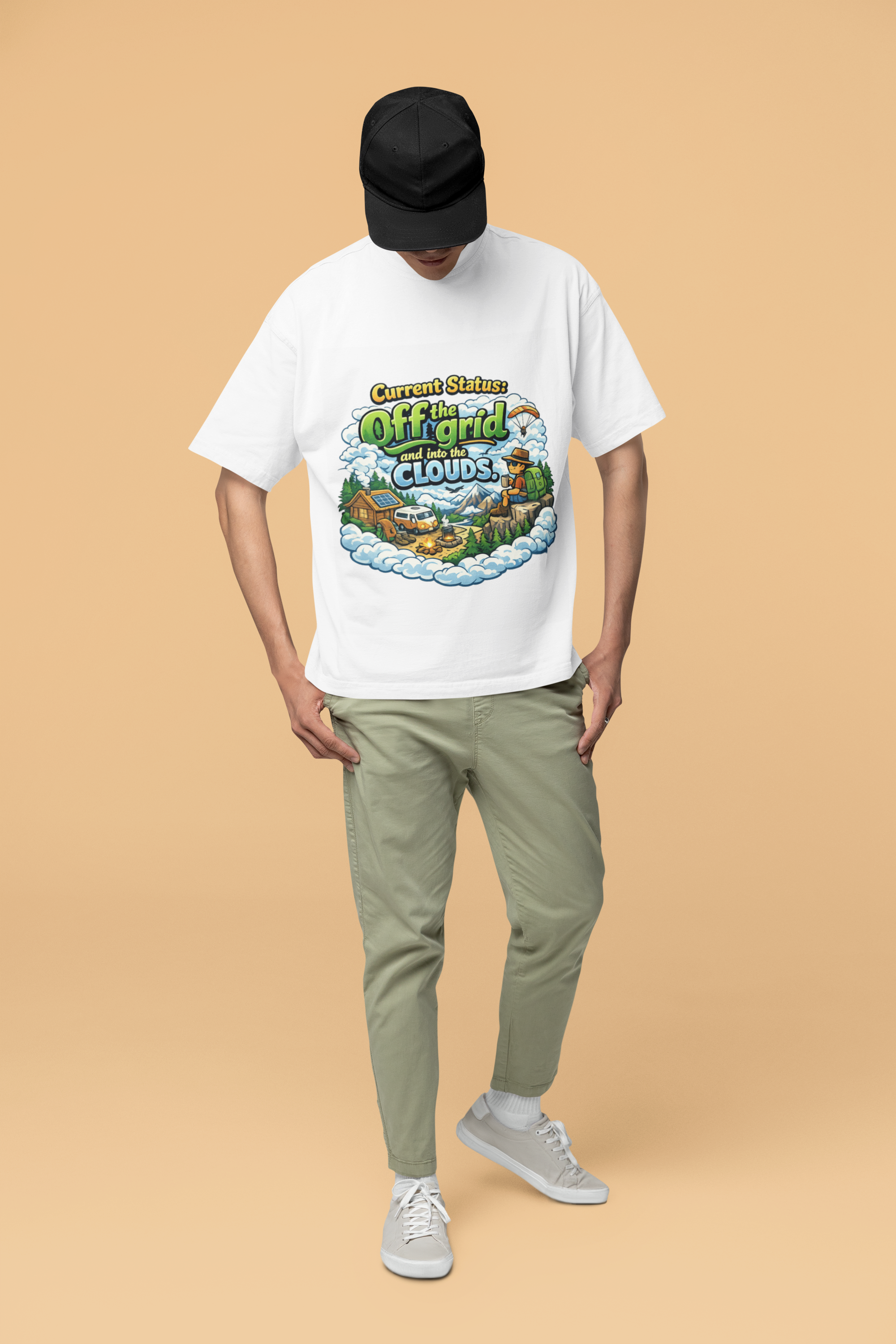 Snuggle Spot Current Status Mixed Shade Unisex Oversized T-Shirt