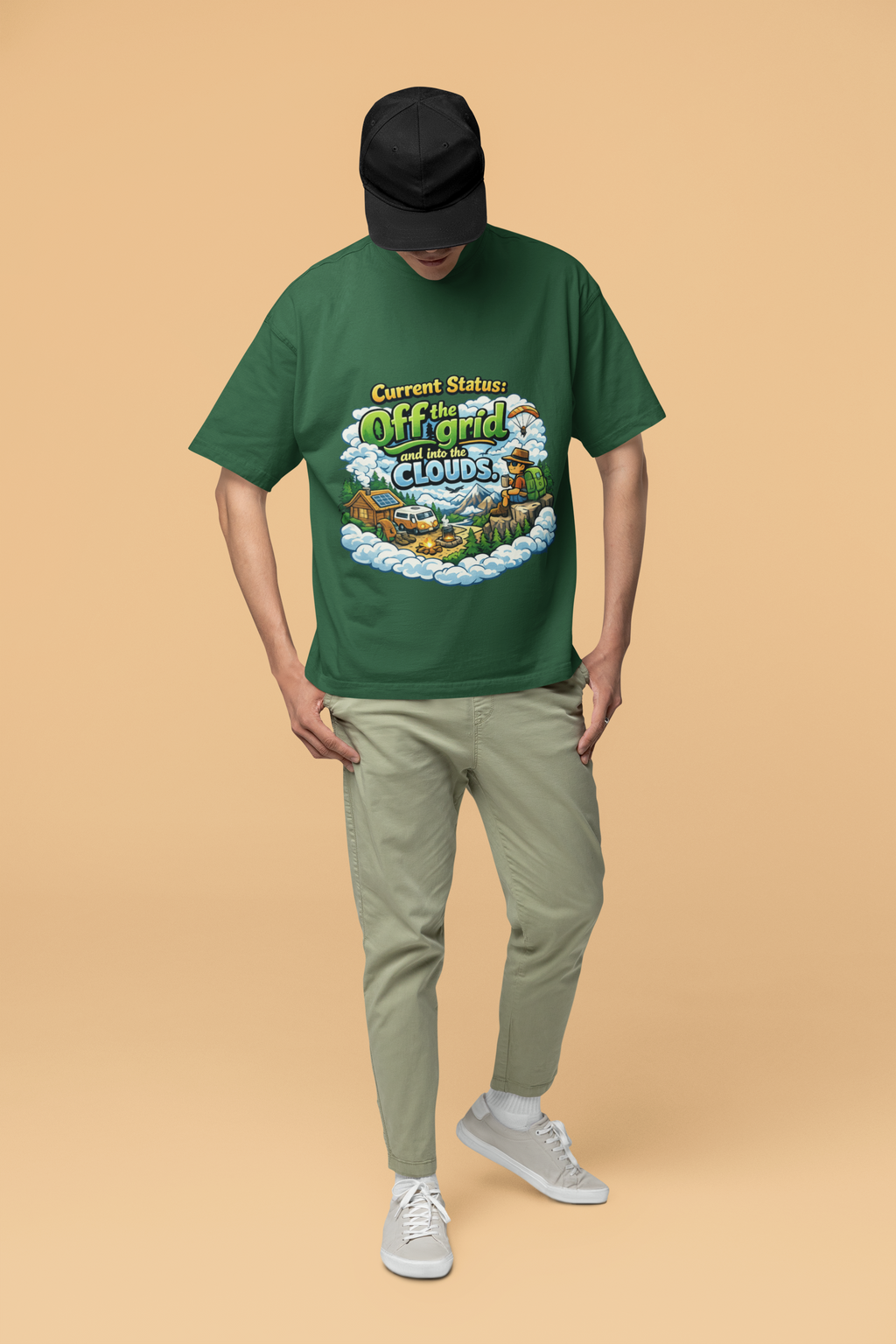 Snuggle Spot Current Status Mixed Shade Unisex Oversized T-Shirt