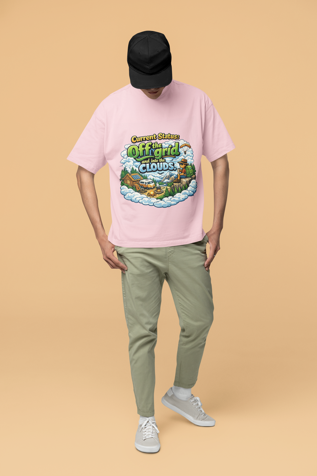 Snuggle Spot Current Status Mixed Shade Unisex Oversized T-Shirt