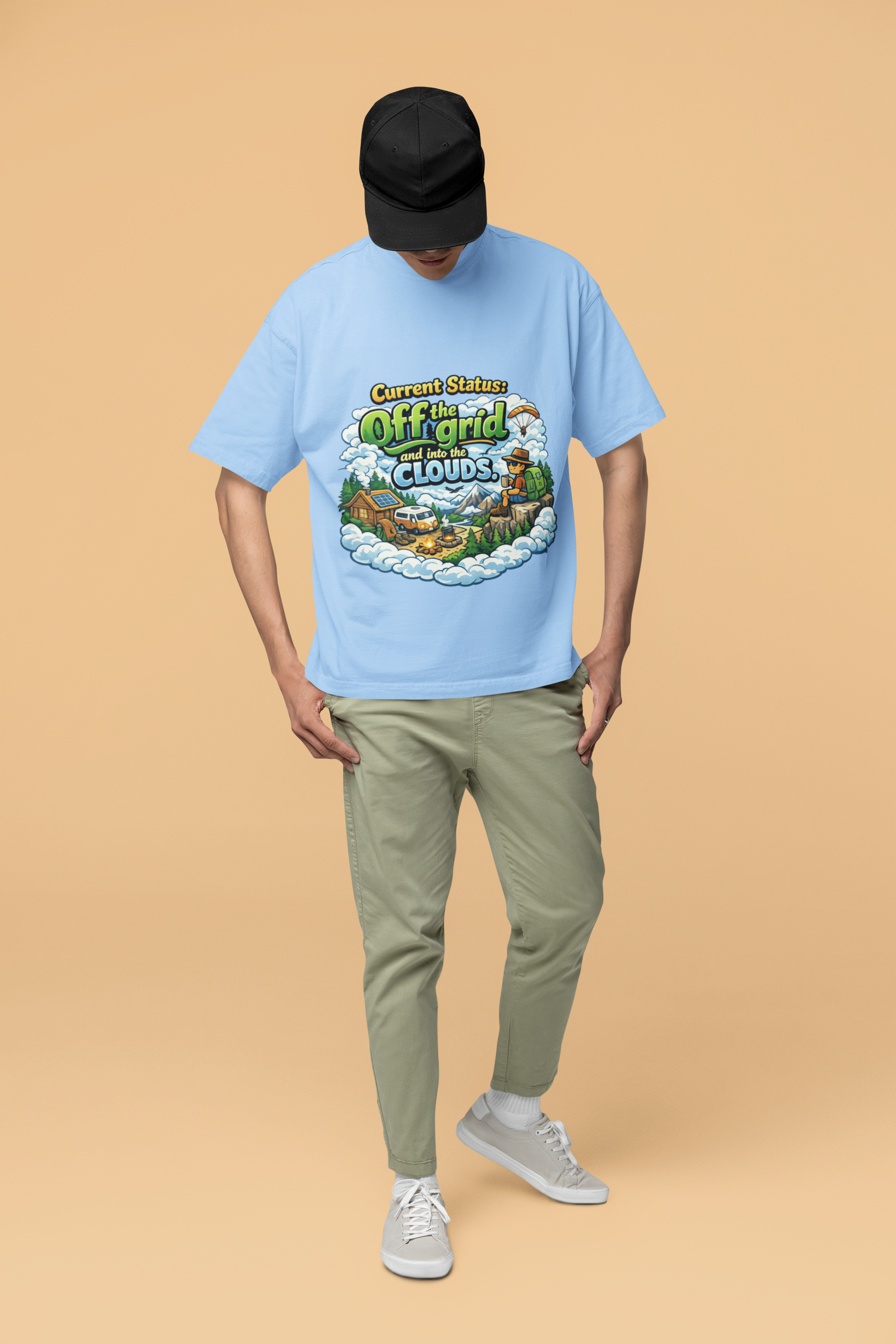 Snuggle Spot Raindrops And Good Vibes Only Mixed Share Unisex Oversized T-Shirt