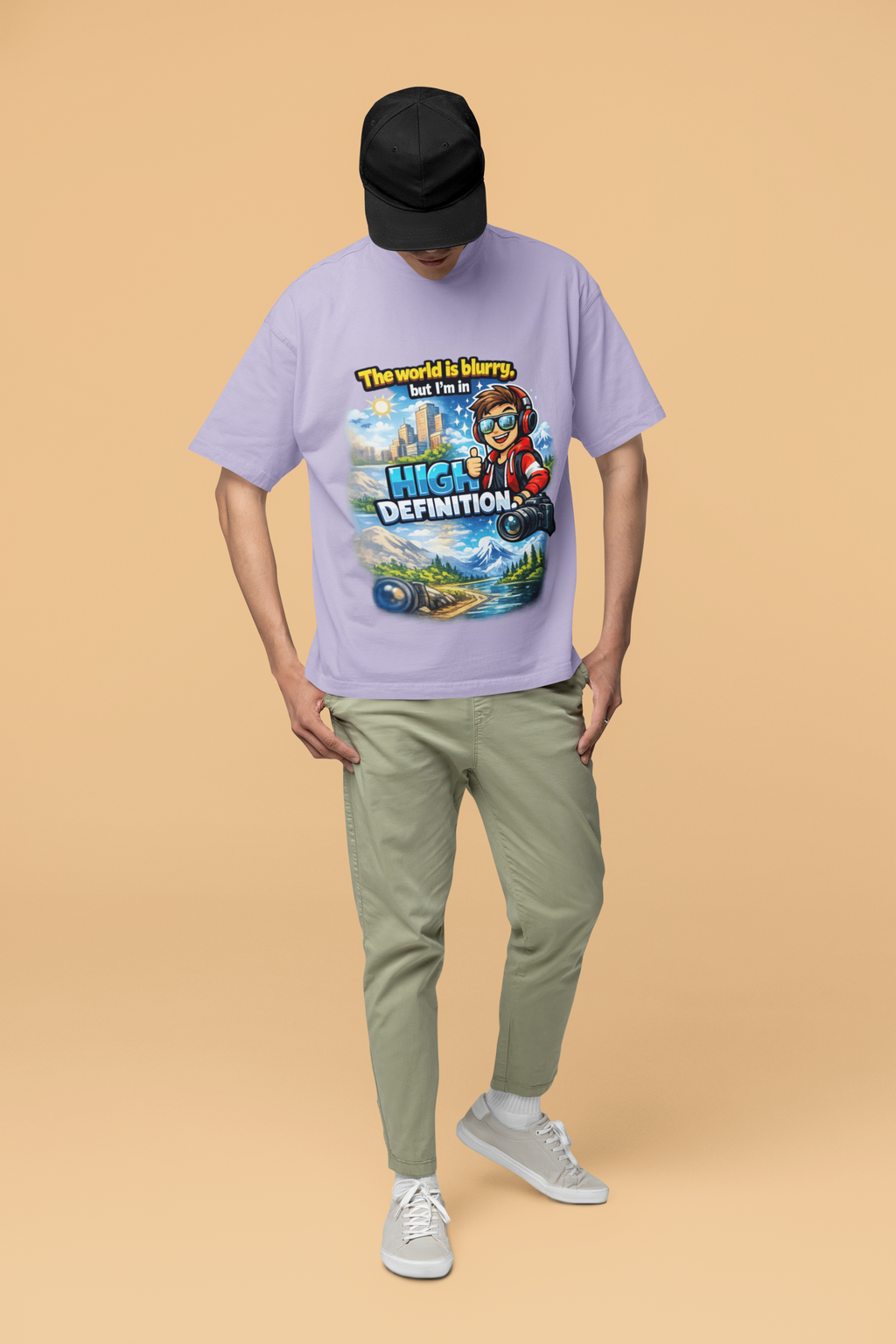 Snuggle Spot The World is blurry Mixed Shade Unisex Oversized T-Shirt