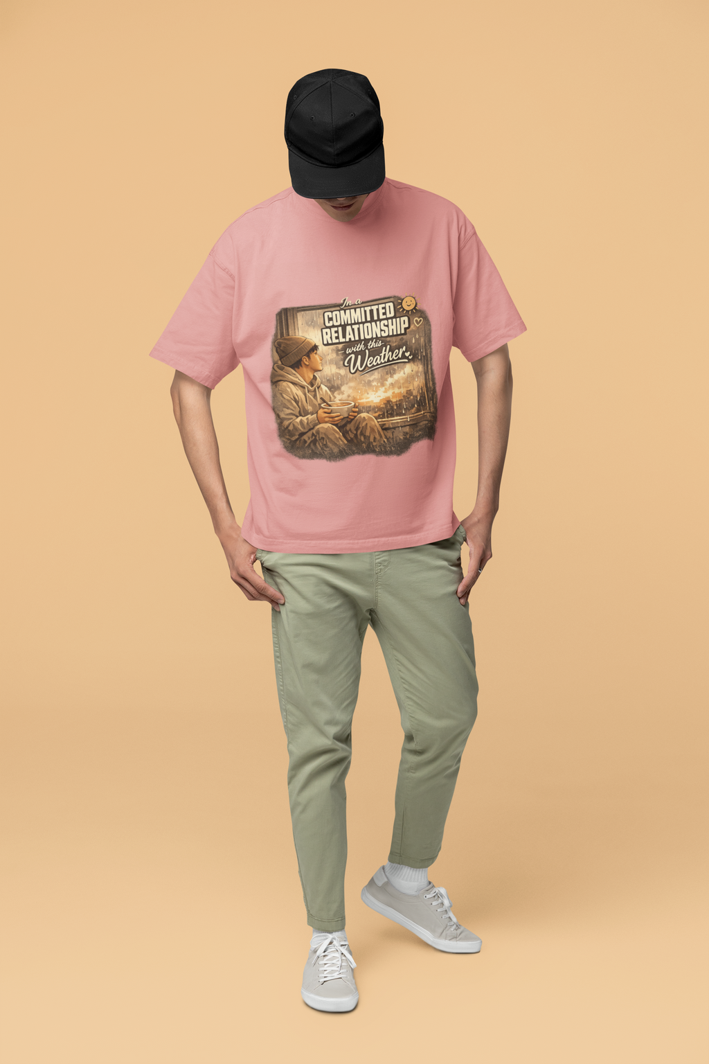 Snuggle Spot In A Committed Relationship Mixed Shade Unisex Terry Oversized T-Shirt