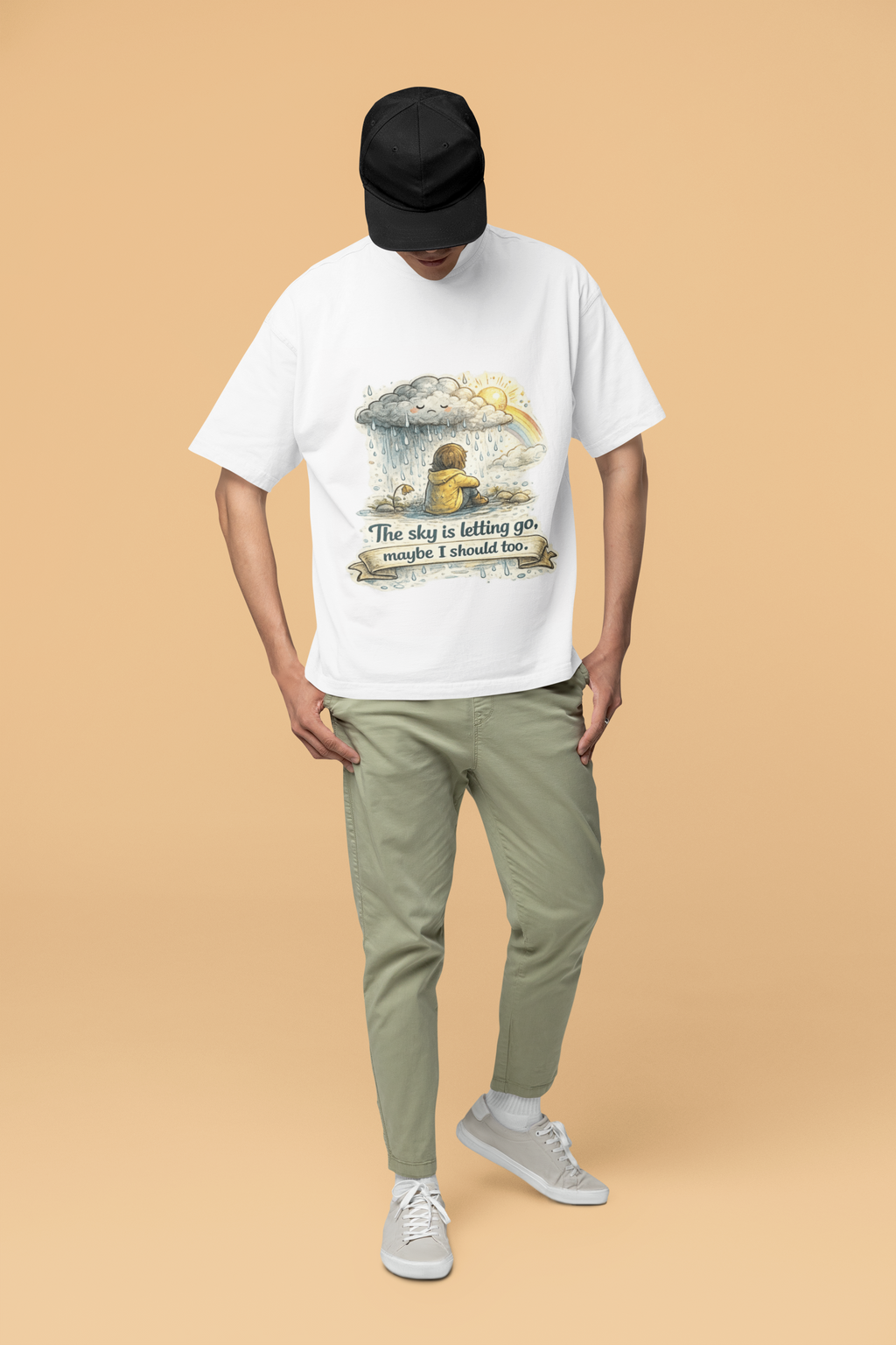 Snuggle Spot The Sky is letting go Unisex Terry Oversized T-Shirt