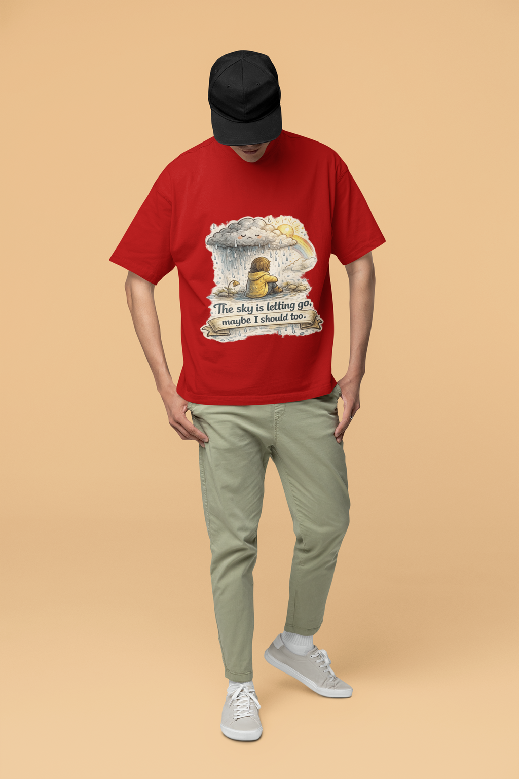 Snuggle Spot The Sky is letting go Unisex Terry Oversized T-Shirt