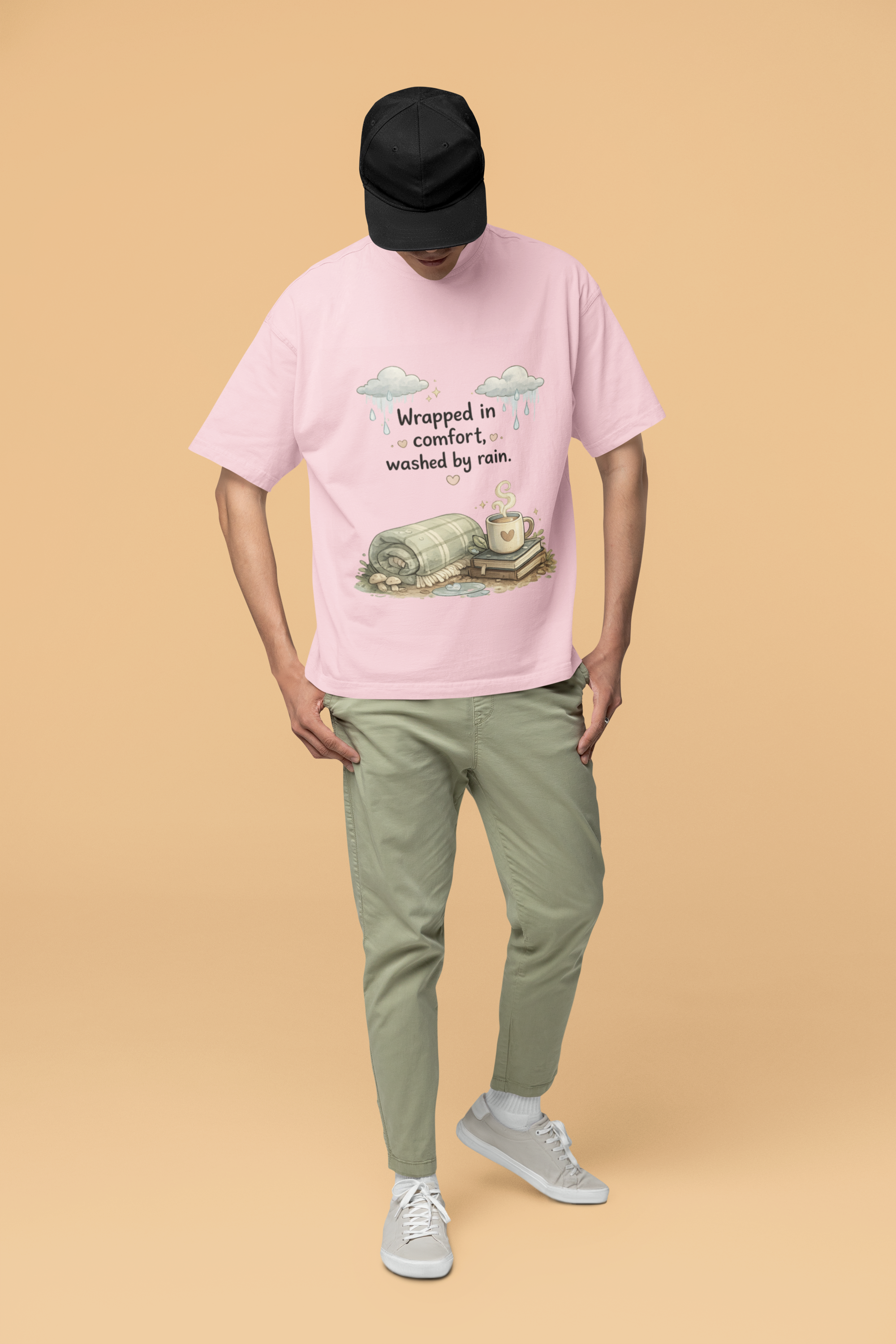 Snuggle Spot Monsoon Moods & Gentle Thoughts Lighter Shade Unisex Terry Oversized Tee