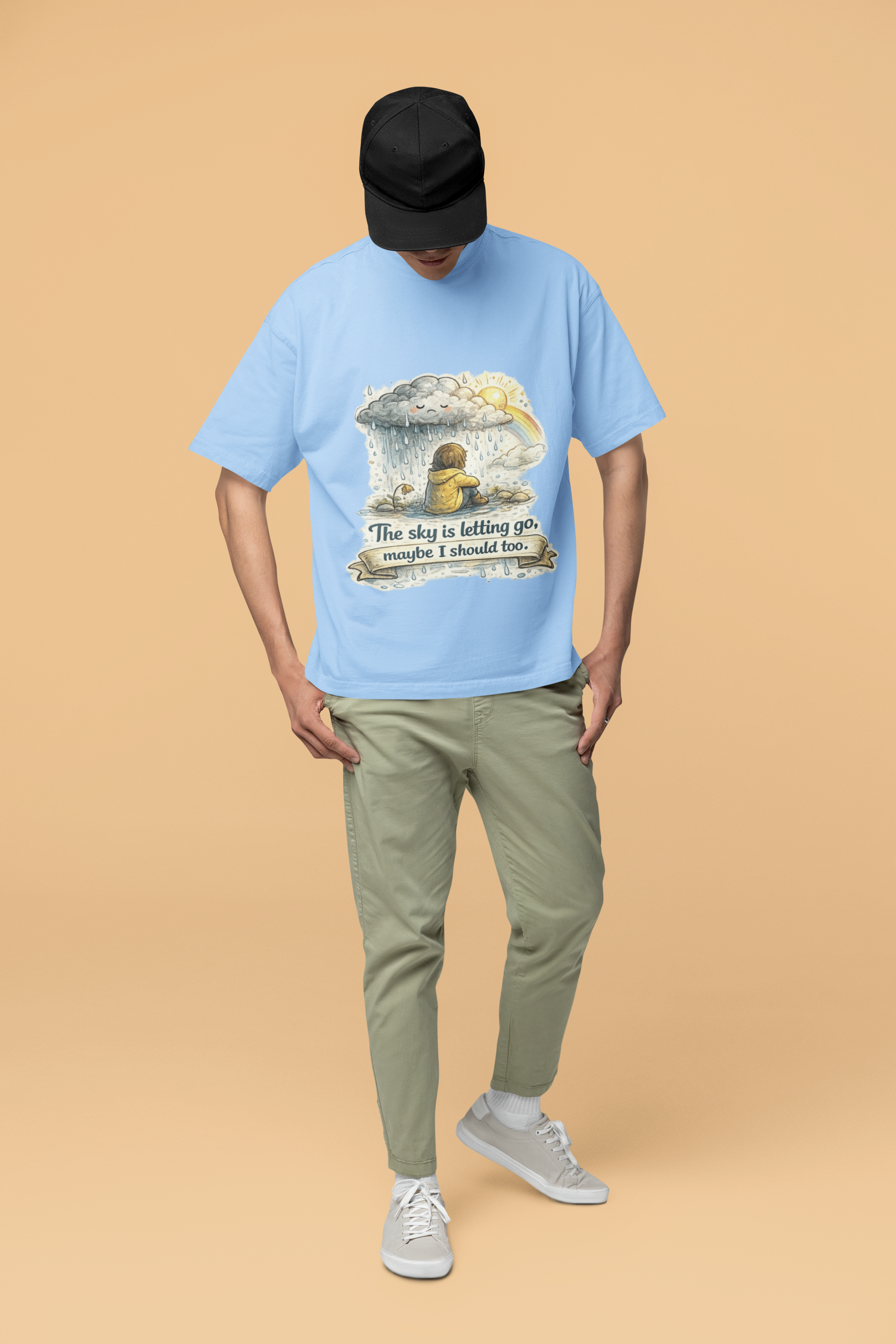 Snuggle Spot The Sky is letting go Unisex Terry Oversized T-Shirt