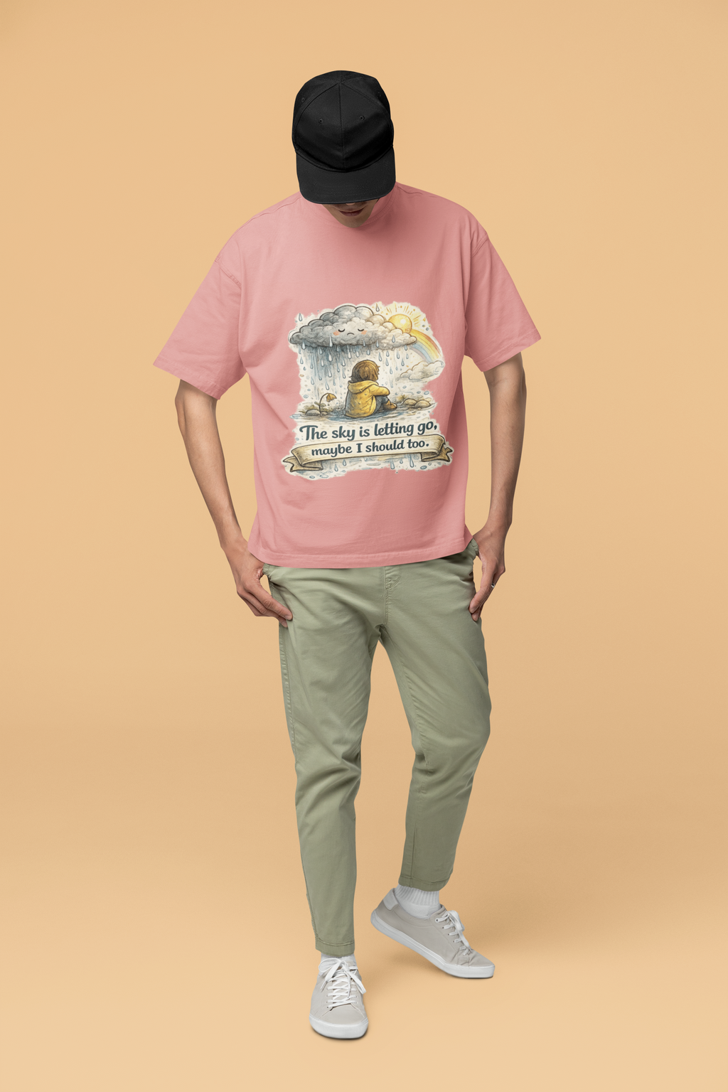 Snuggle Spot The Sky is letting go Unisex Terry Oversized T-Shirt