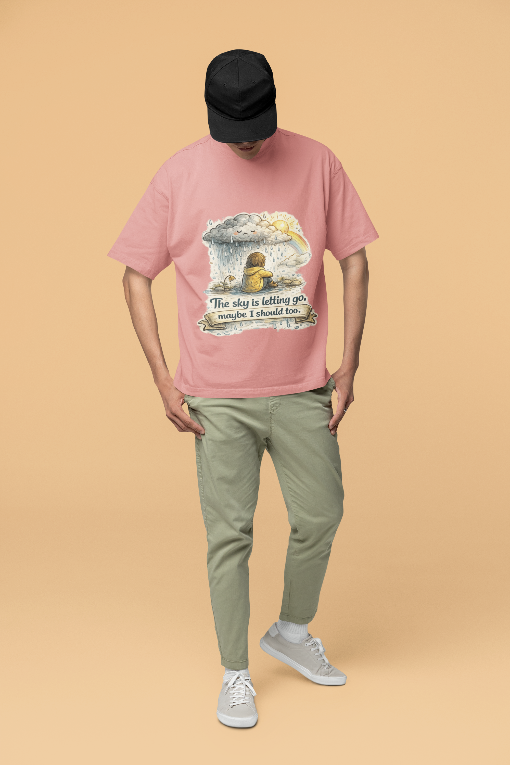 Snuggle Spot The Sky is letting go Unisex Terry Oversized T-Shirt