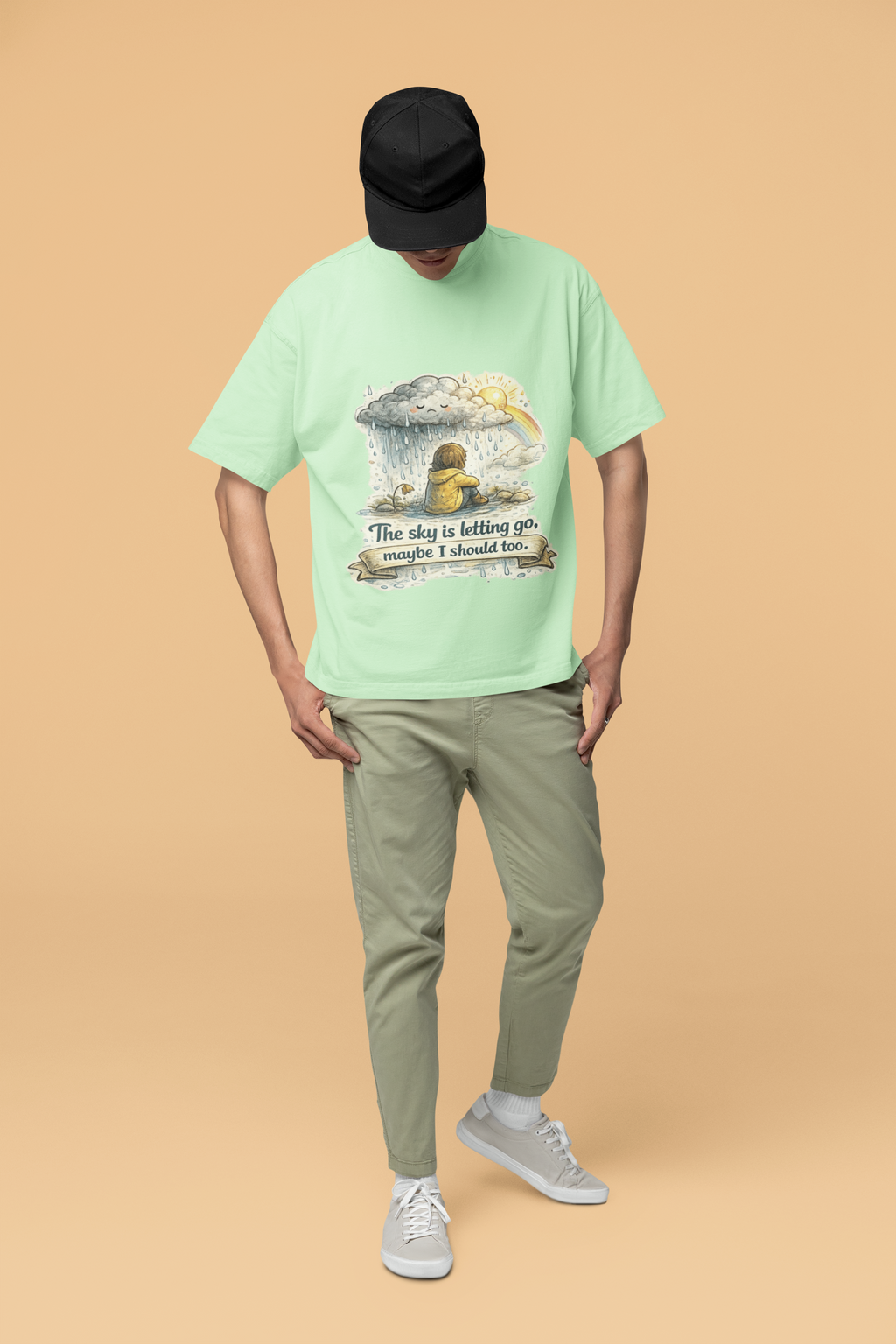 Snuggle Spot The Sky is letting go Unisex Terry Oversized T-Shirt