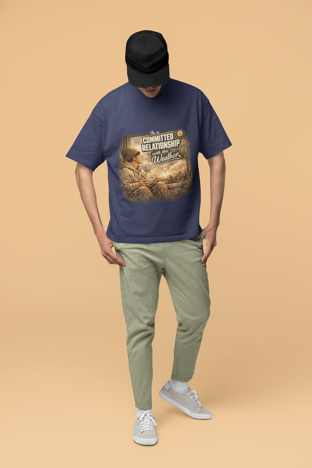 Snuggle Spot In A Committed Relationship Mixed Shade Unisex Terry Oversized T-Shirt