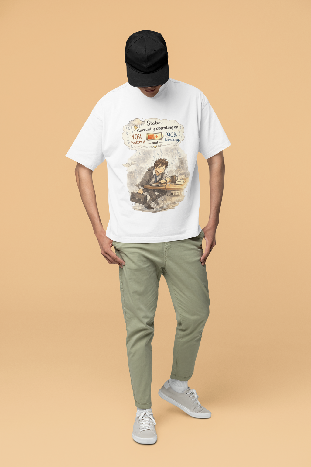 Snuggle Spot Status Currently Operation On Mixed Shade Unisex Terry Oversized T-Shirt