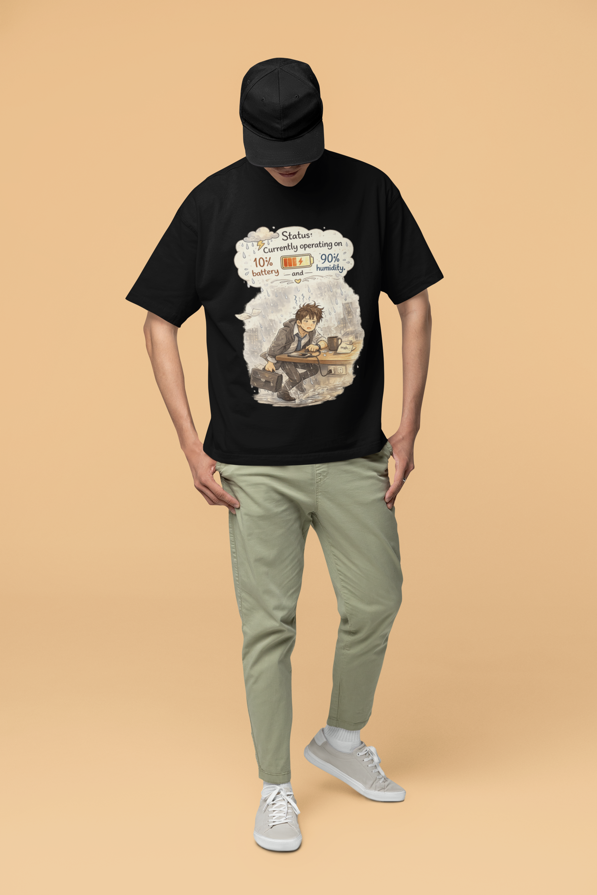 Snuggle Spot Status Currently Operation On Mixed Shade Unisex Terry Oversized T-Shirt