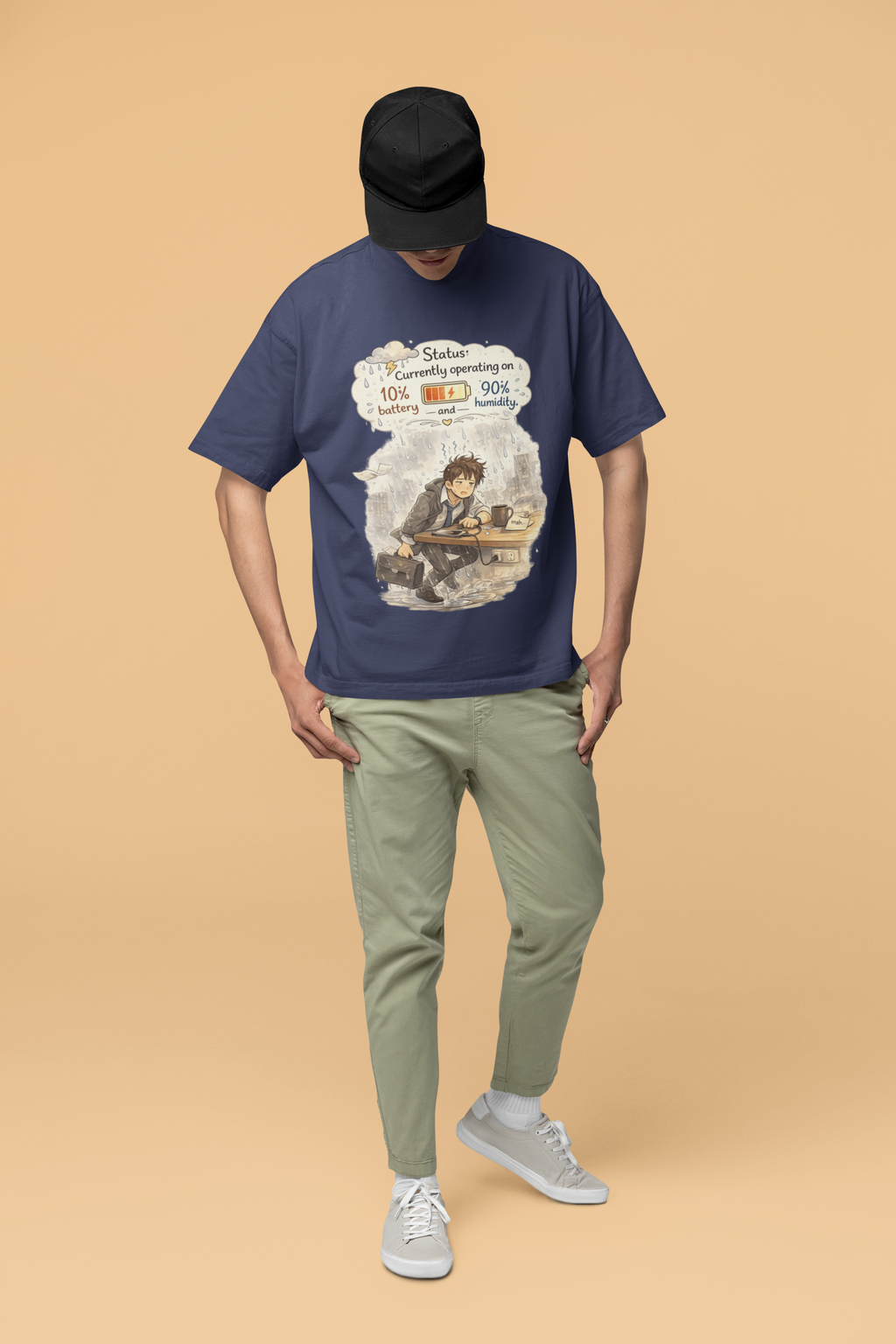 Snuggle Spot Status Currently Operation On Mixed Shade Unisex Terry Oversized T-Shirt