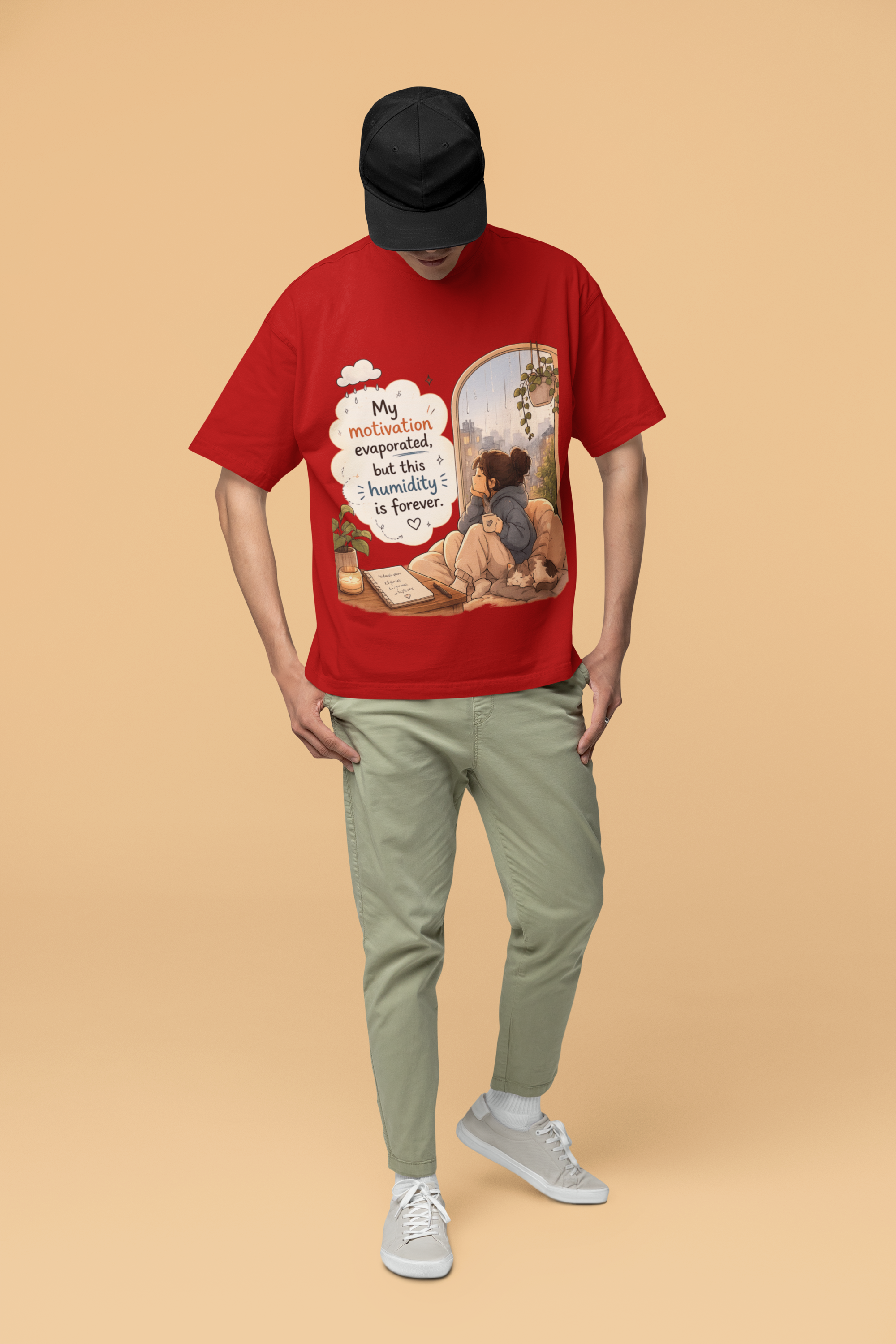 Snuggle Spot My Motivation Evaporated Mixed Shade Unisex Terry Oversized T-Shirt