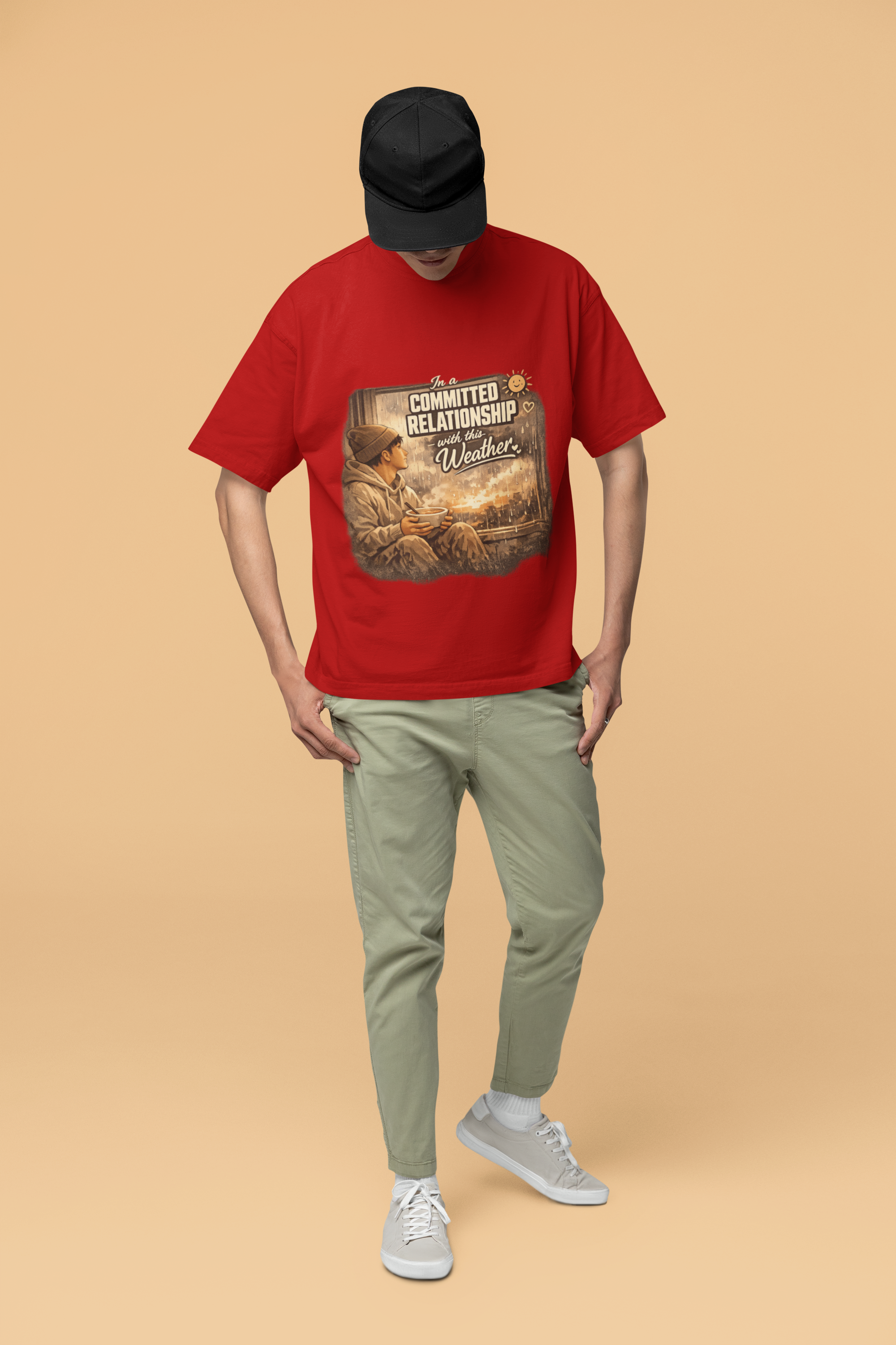 Snuggle Spot In A Committed Relationship Mixed Shade Unisex Terry Oversized T-Shirt