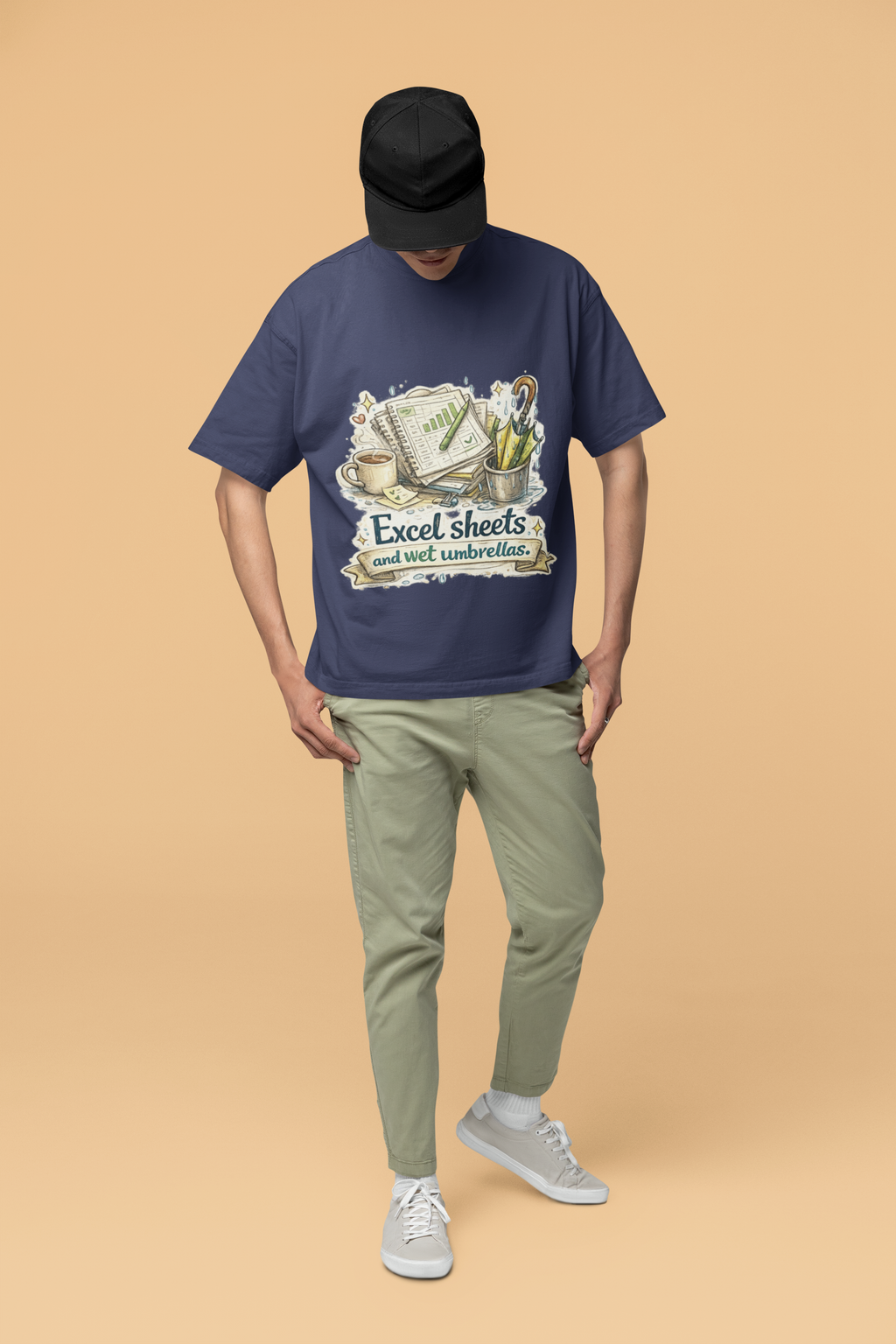 Snuggle Spot Excel Sheets and Wet Umbrellas Unisex Terry Oversized T-Shirt