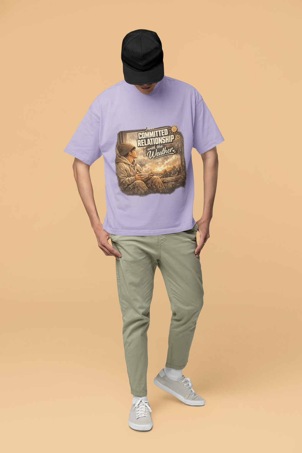 Snuggle Spot In A Committed Relationship Mixed Shade Unisex Terry Oversized T-Shirt