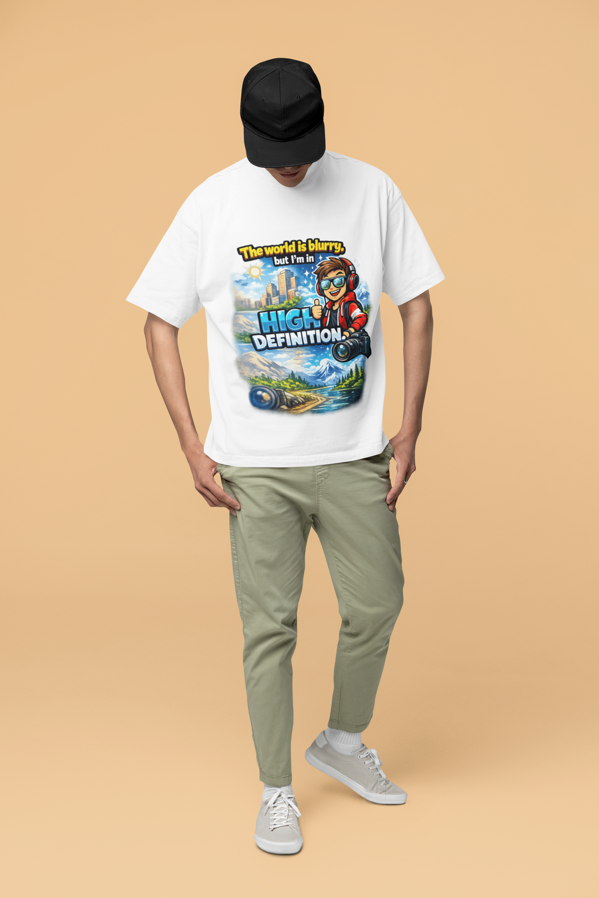 Snuggle Spot The World is blurry Mixed Shade Unisex Oversized T-Shirt