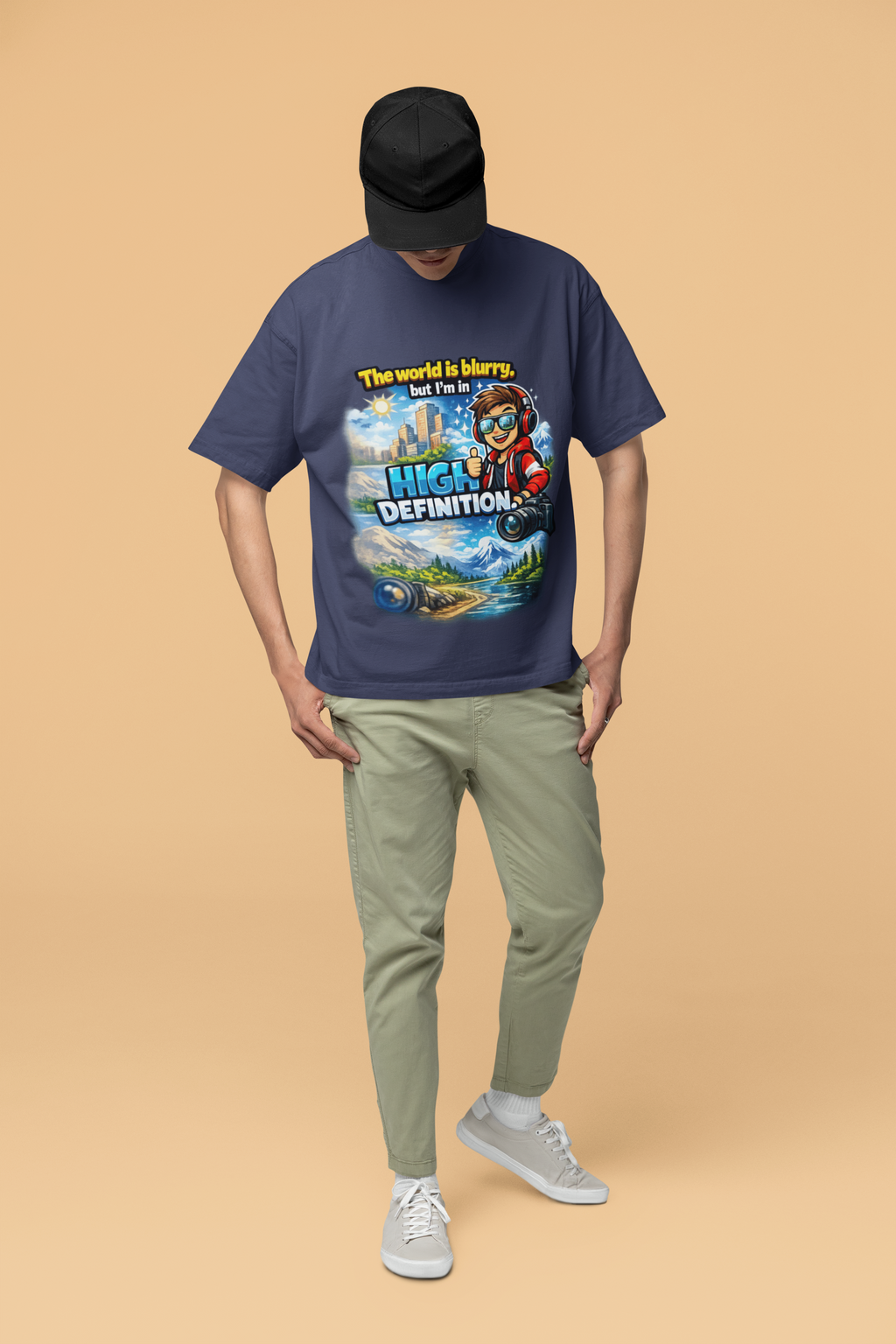 Snuggle Spot The World is blurry Mixed Shade Unisex Oversized T-Shirt