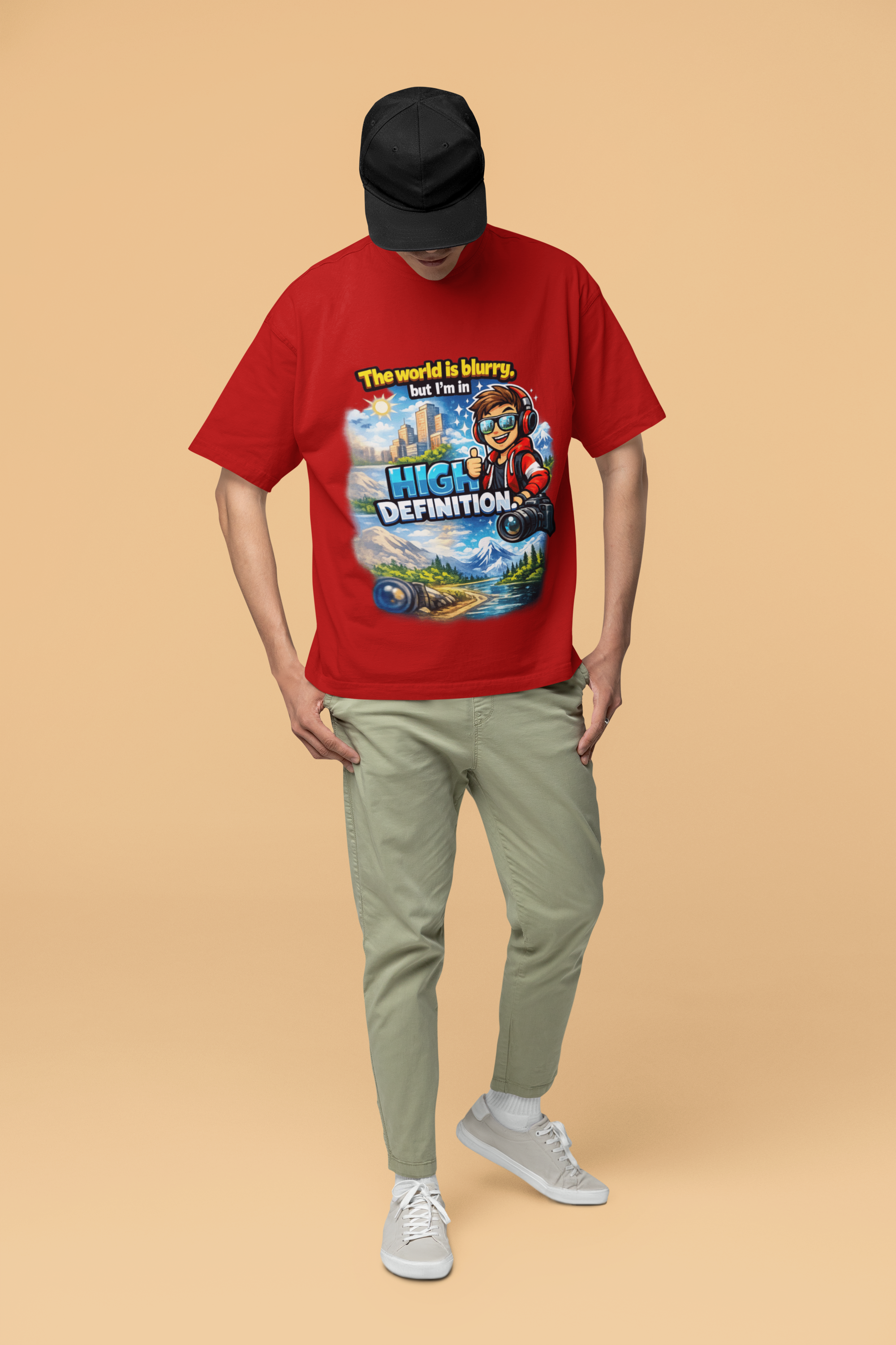 Snuggle Spot The World is blurry Mixed Shade Unisex Oversized T-Shirt