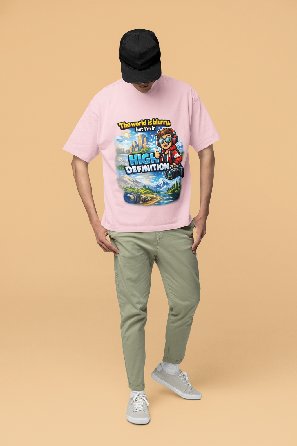Snuggle Spot The World is blurry Mixed Shade Unisex Oversized T-Shirt