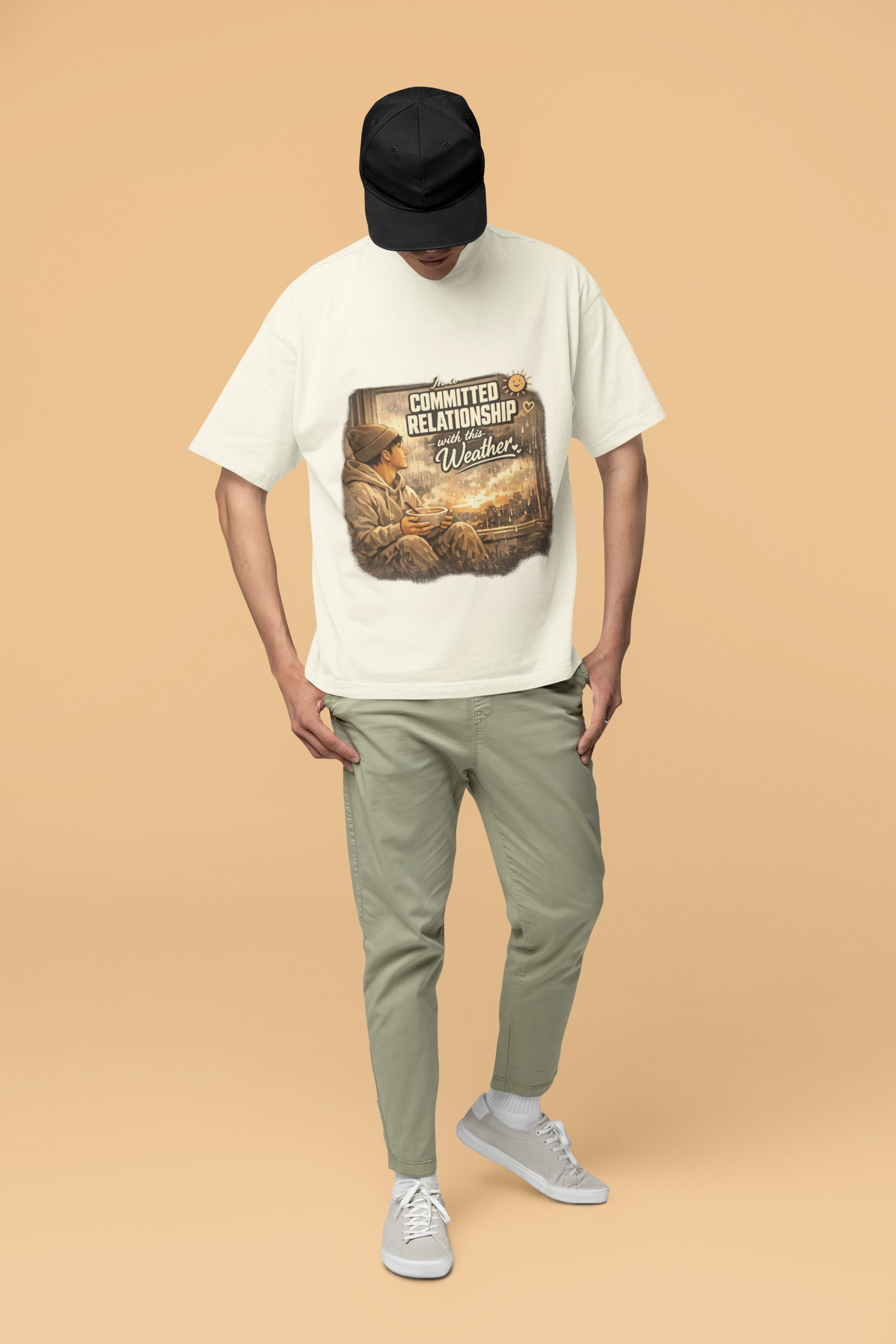 Snuggle Spot In A Committed Relationship Mixed Shade Unisex Terry Oversized T-Shirt